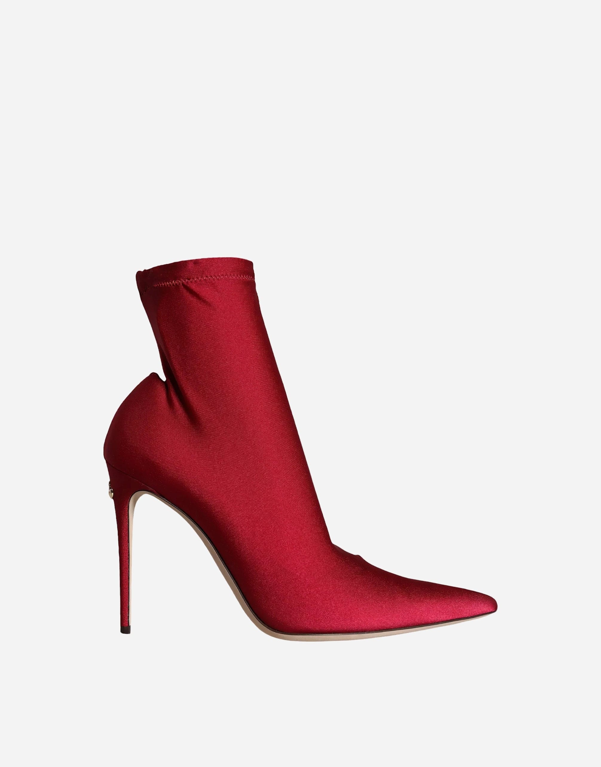 Dolce & Gabbana Jersey Ankle Boots In Red