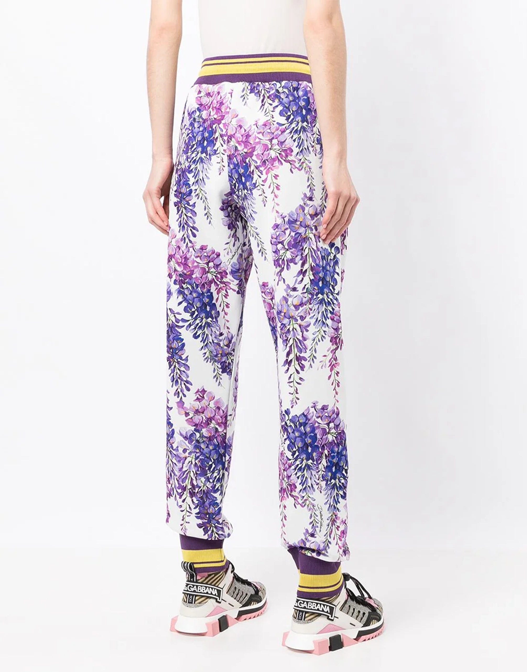 Dolce & Gabbana Jersey Jogging Pants With Wisteria Print