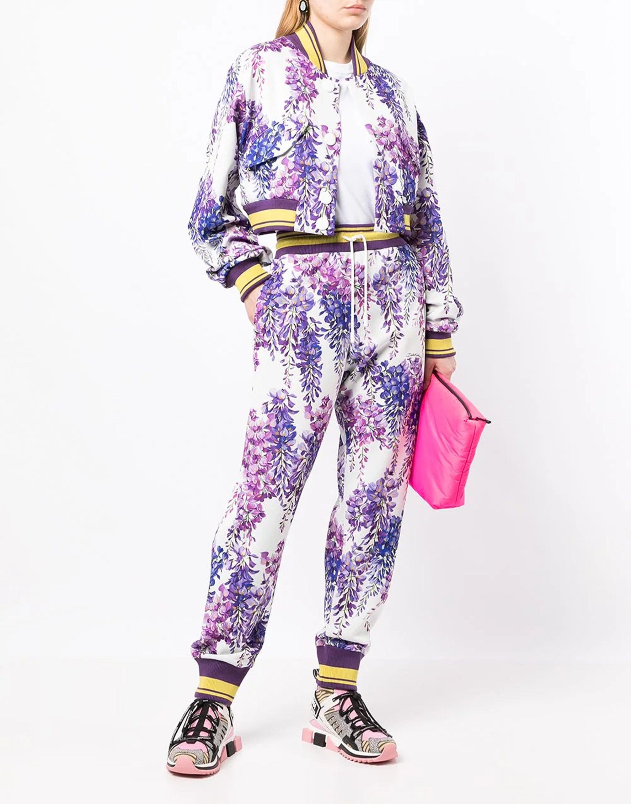 Dolce & Gabbana Jersey Jogging Pants With Wisteria Print