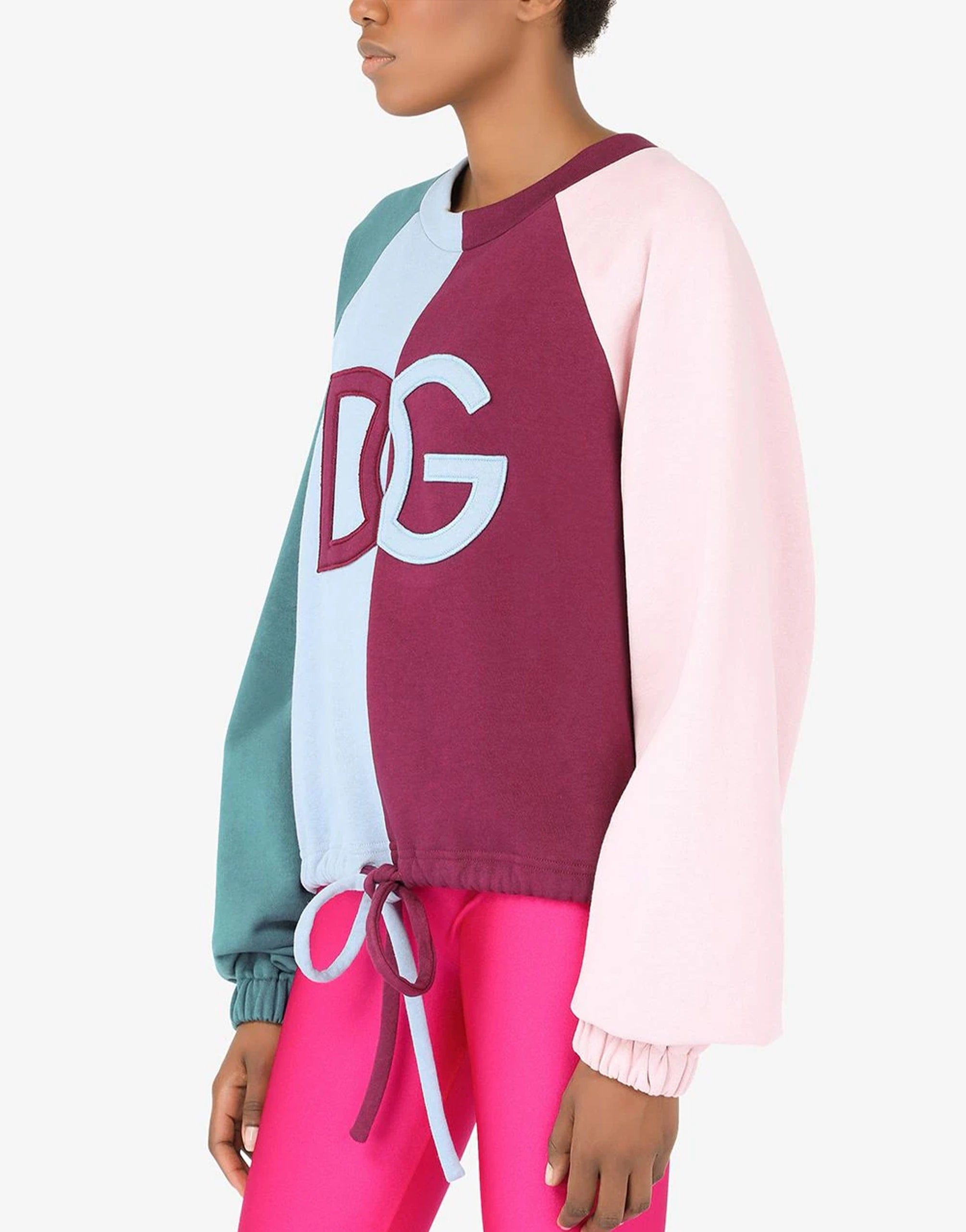 Dolce & Gabbana Jersey Patchwork Sweatshirt With DG Lettering
