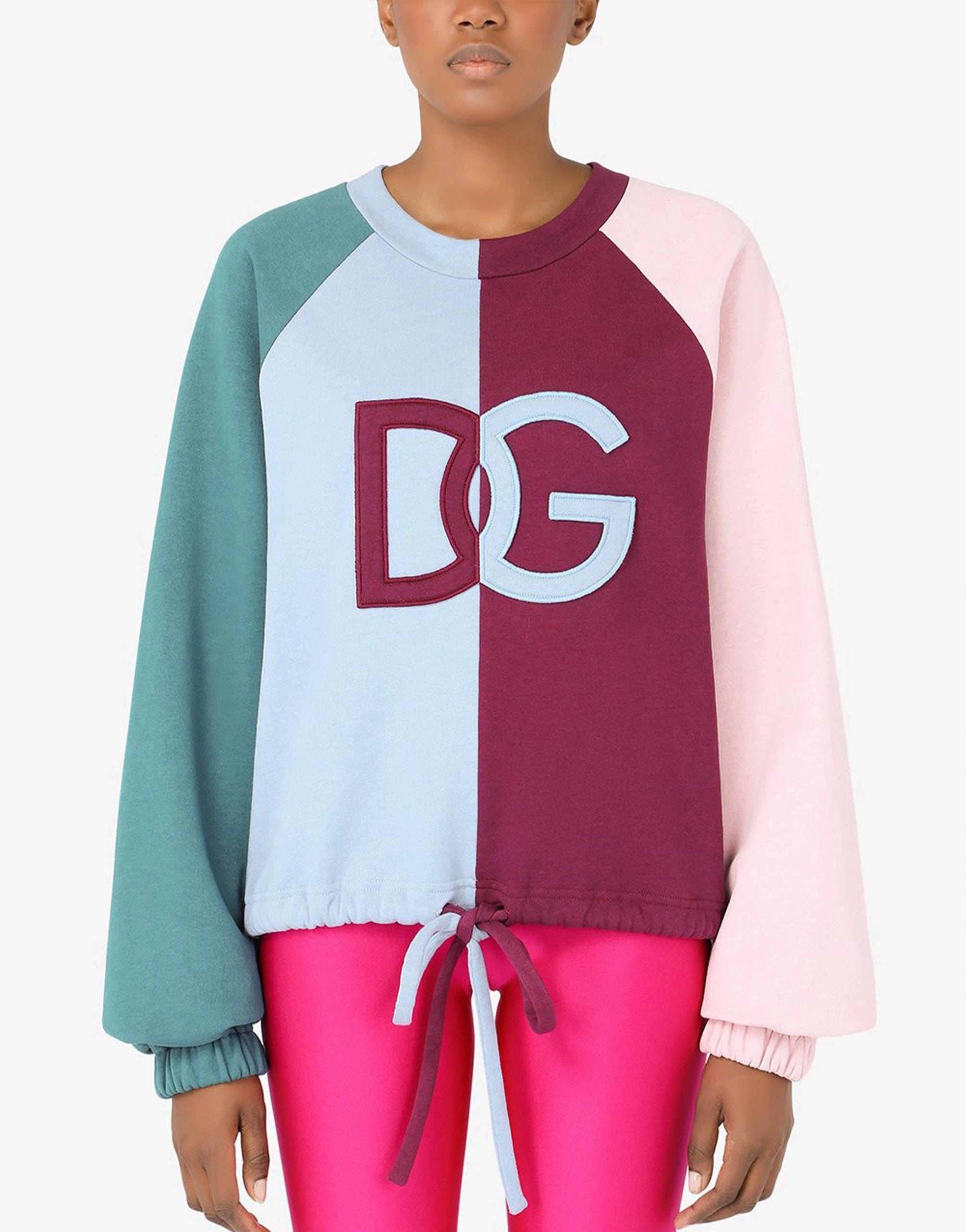 Jersey patchwork sweatshirt met DG -letters