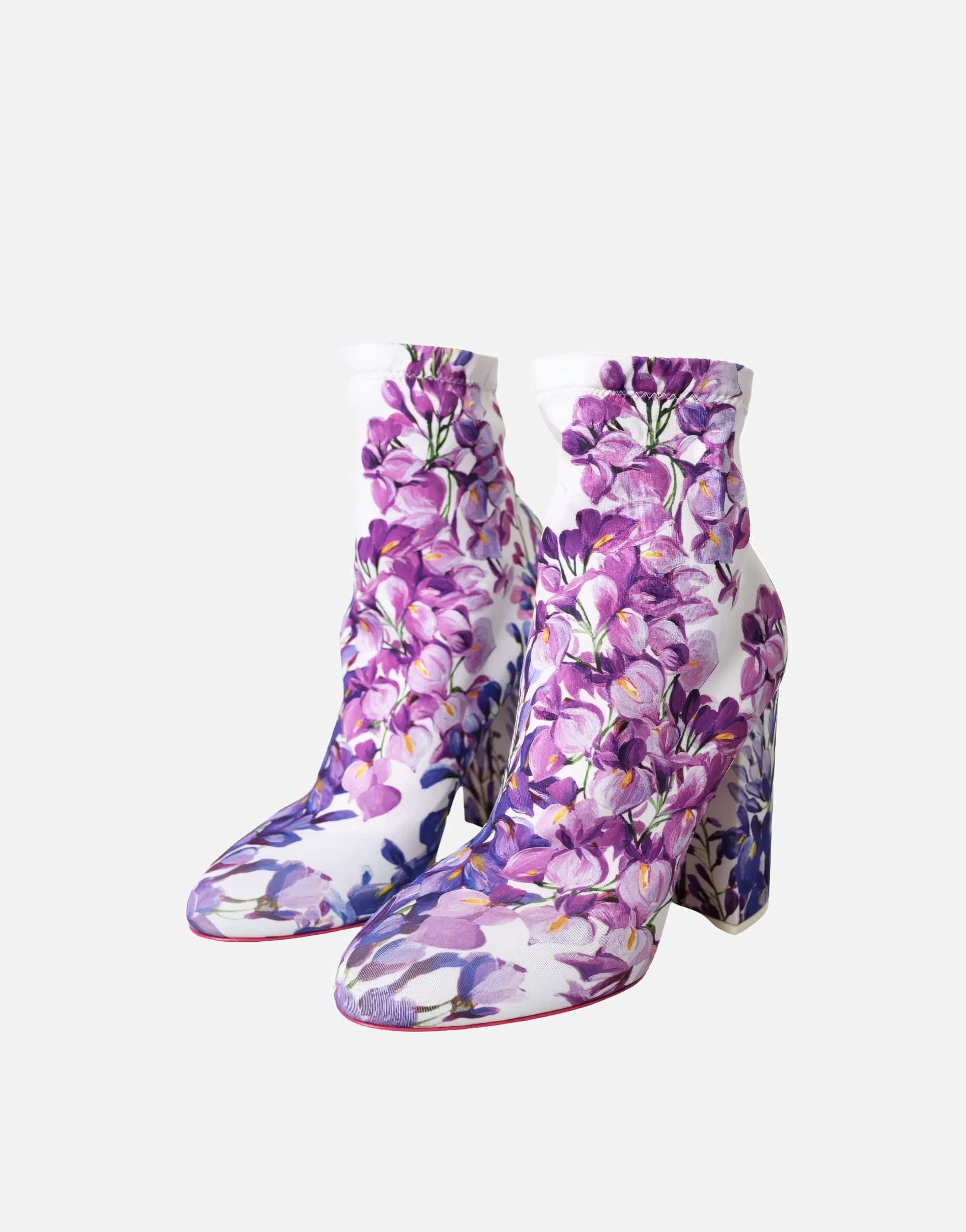 Dolce & Gabbana Jersey Stretch Booties With Floral Print