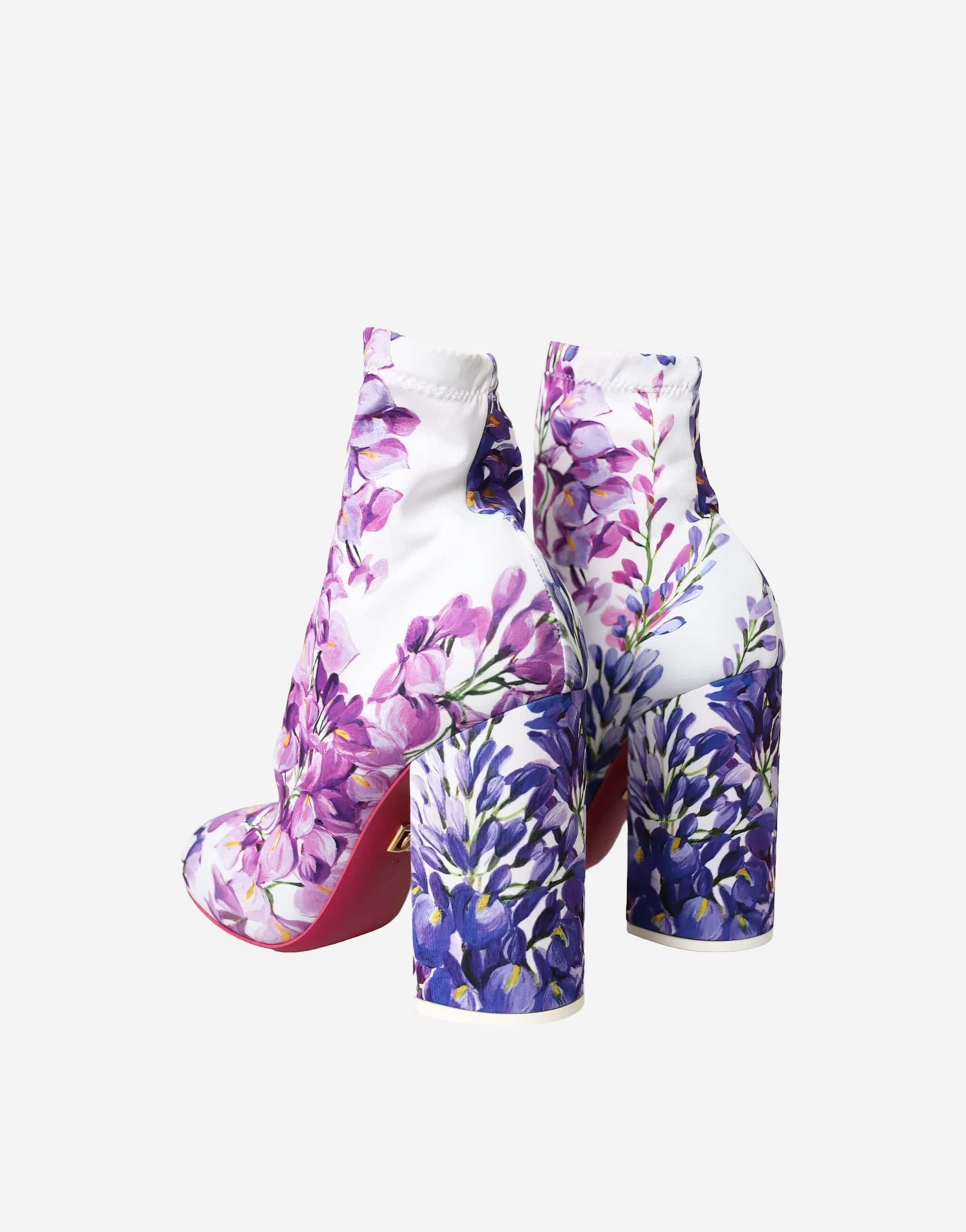 Dolce & Gabbana Jersey Stretch Booties With Floral Print