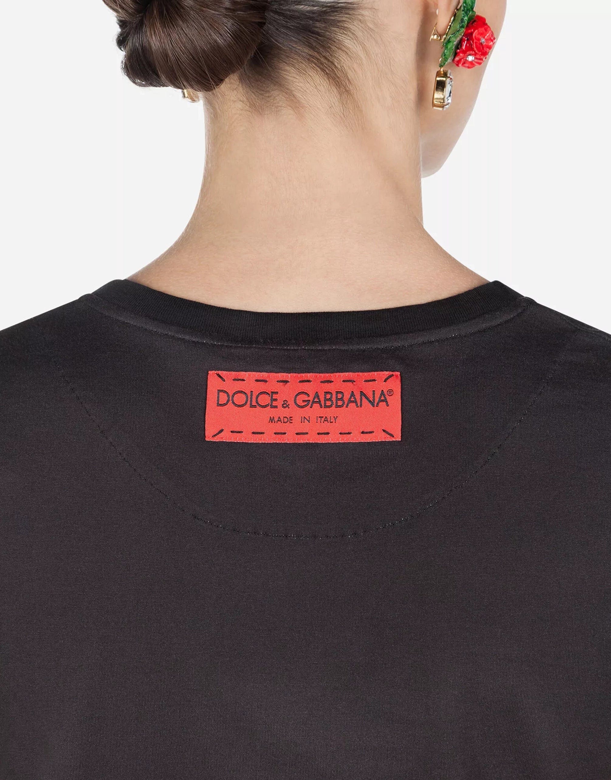 Dolce & Gabbana Jersey T-Shirt With Floral Print