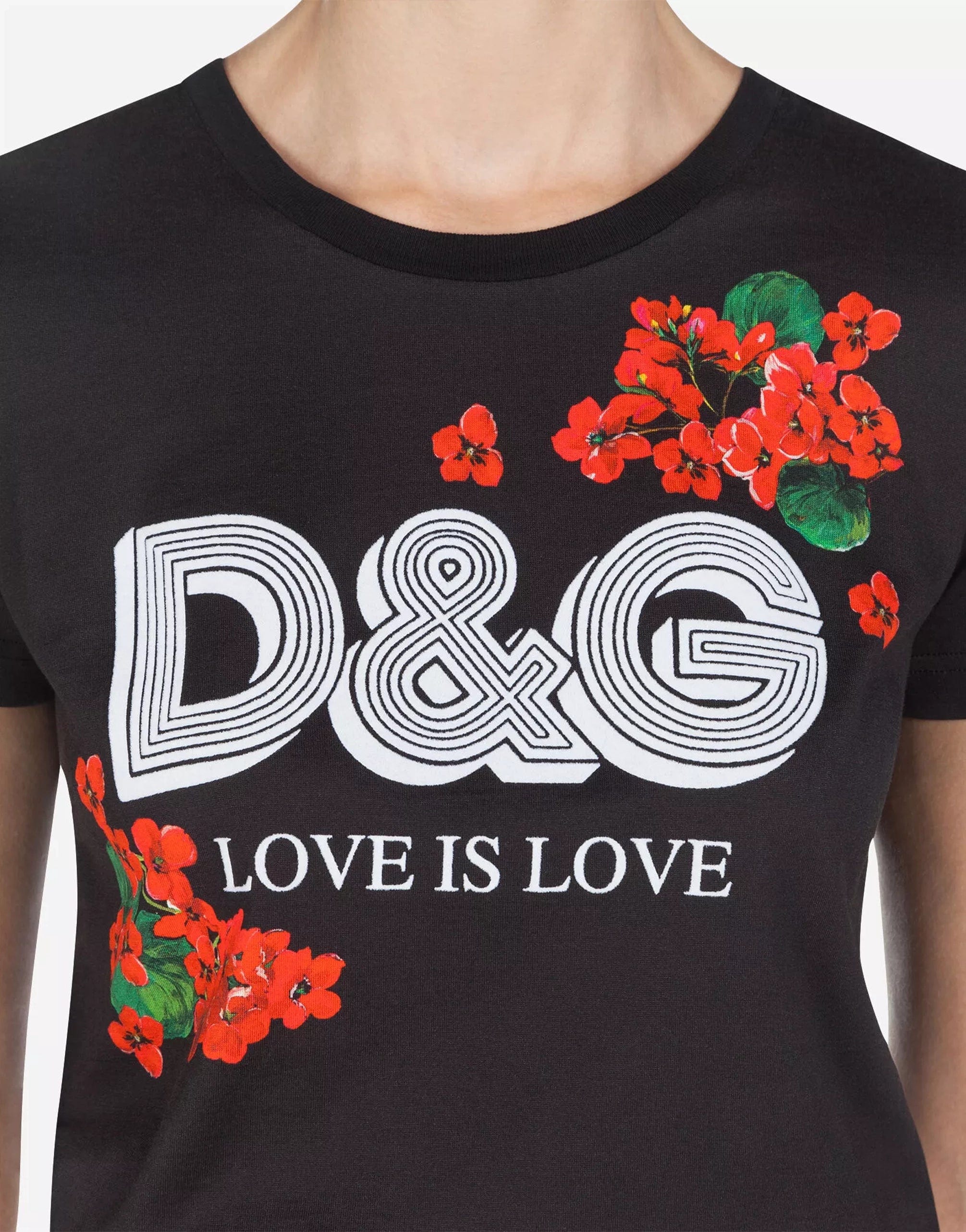 Dolce & Gabbana Jersey T-Shirt With Floral Print