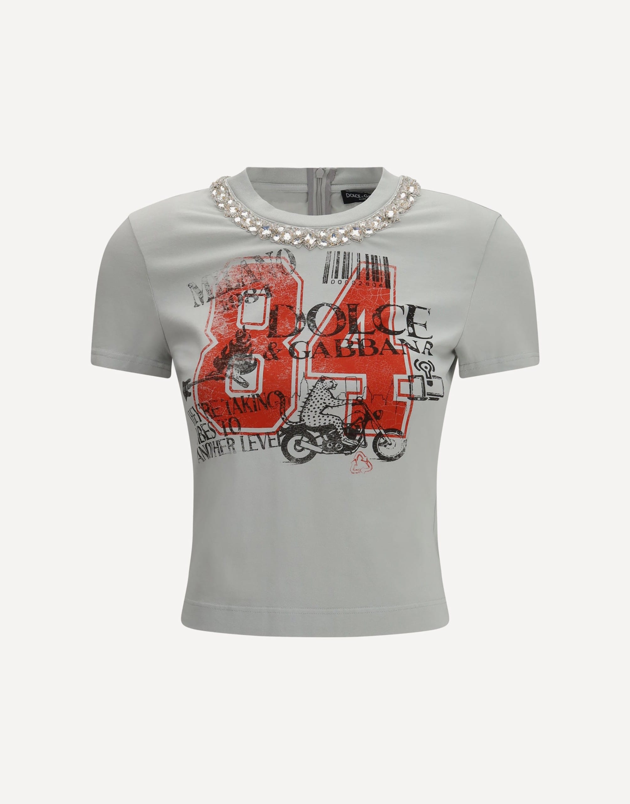 Dolce & Gabbana Jersey T-Shirt With Print And Crystals | Sendegaro