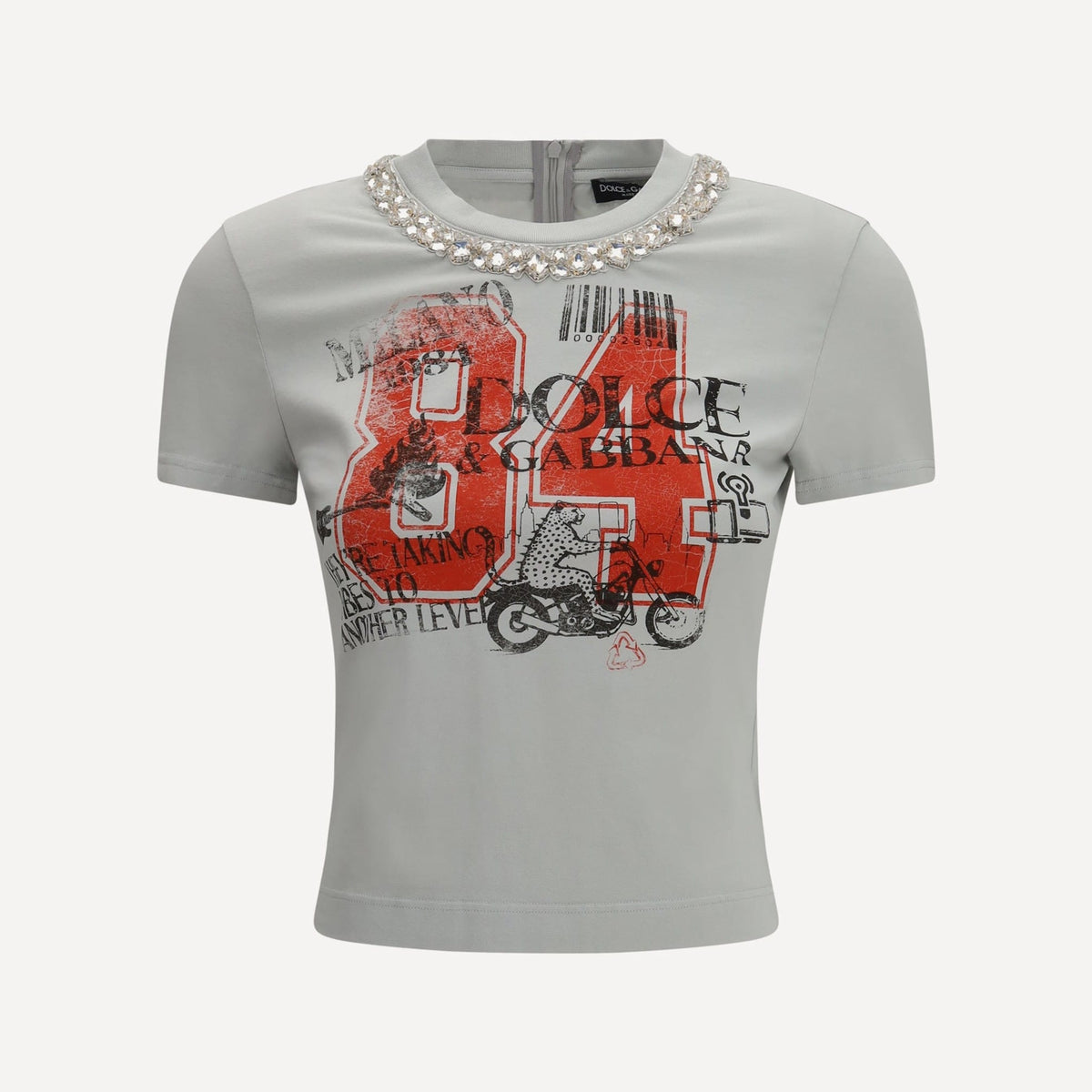 Dolce & Gabbana Jersey T-Shirt With Print And Crystals | Sendegaro AE