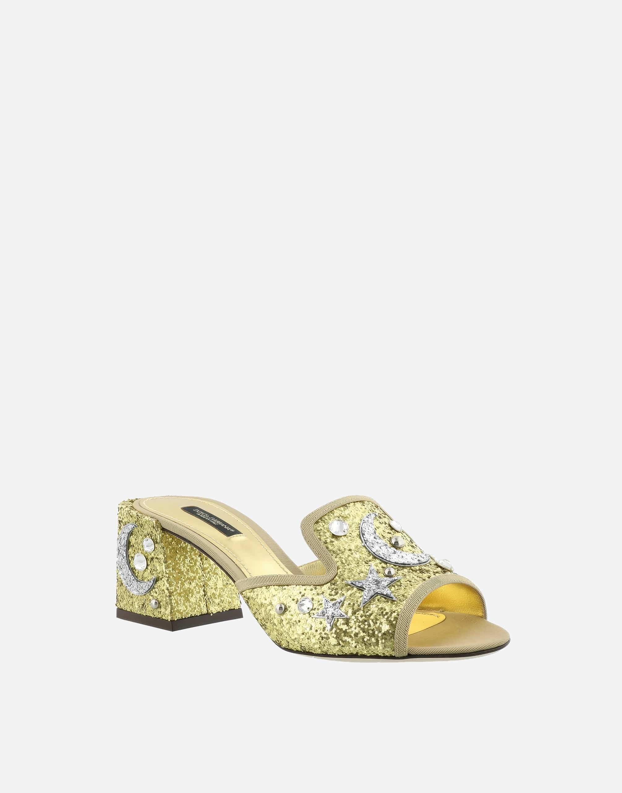 Dolce & Gabbana Jewel Gold-Tone Open Toe Sandals