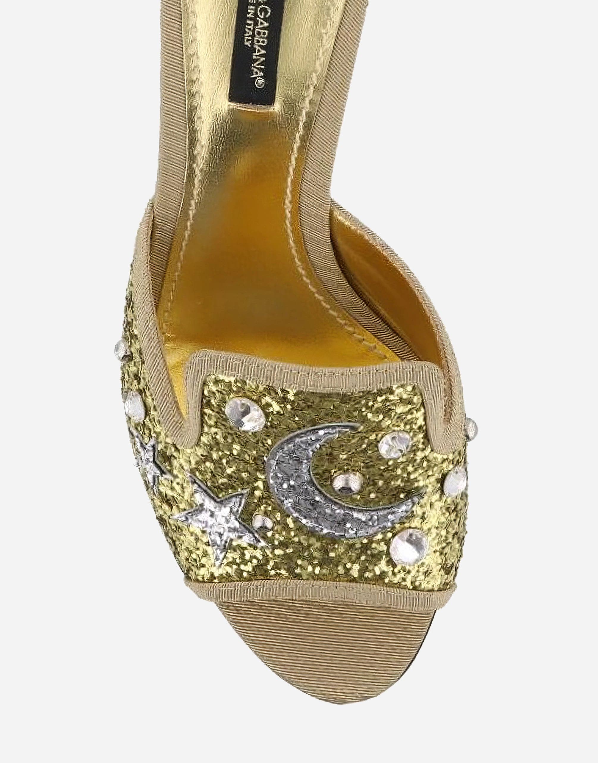 Dolce & Gabbana Jewel Gold-Tone Open Toe Sandals