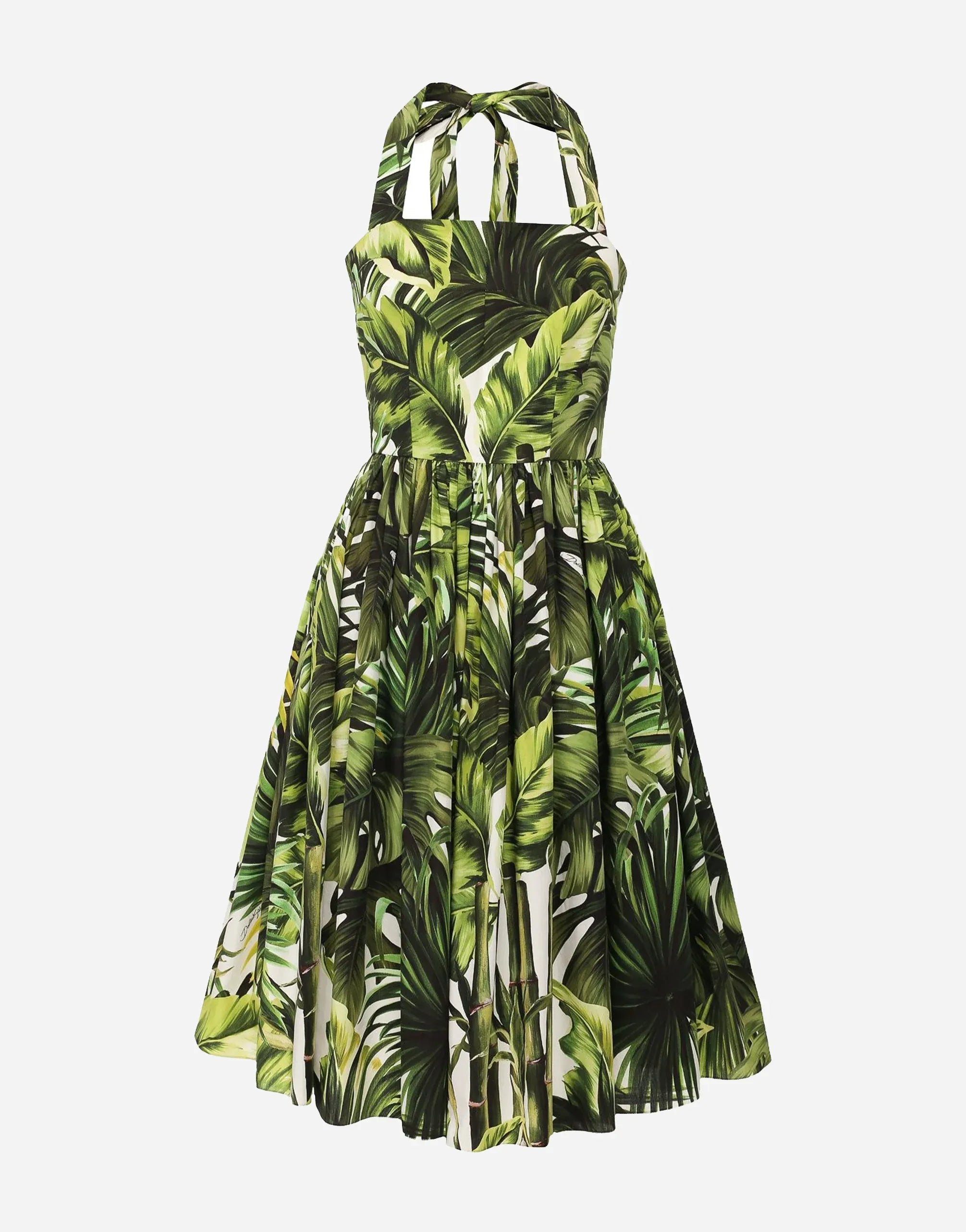 Dolce & Gabbana Jungle Print Halterneck Dress