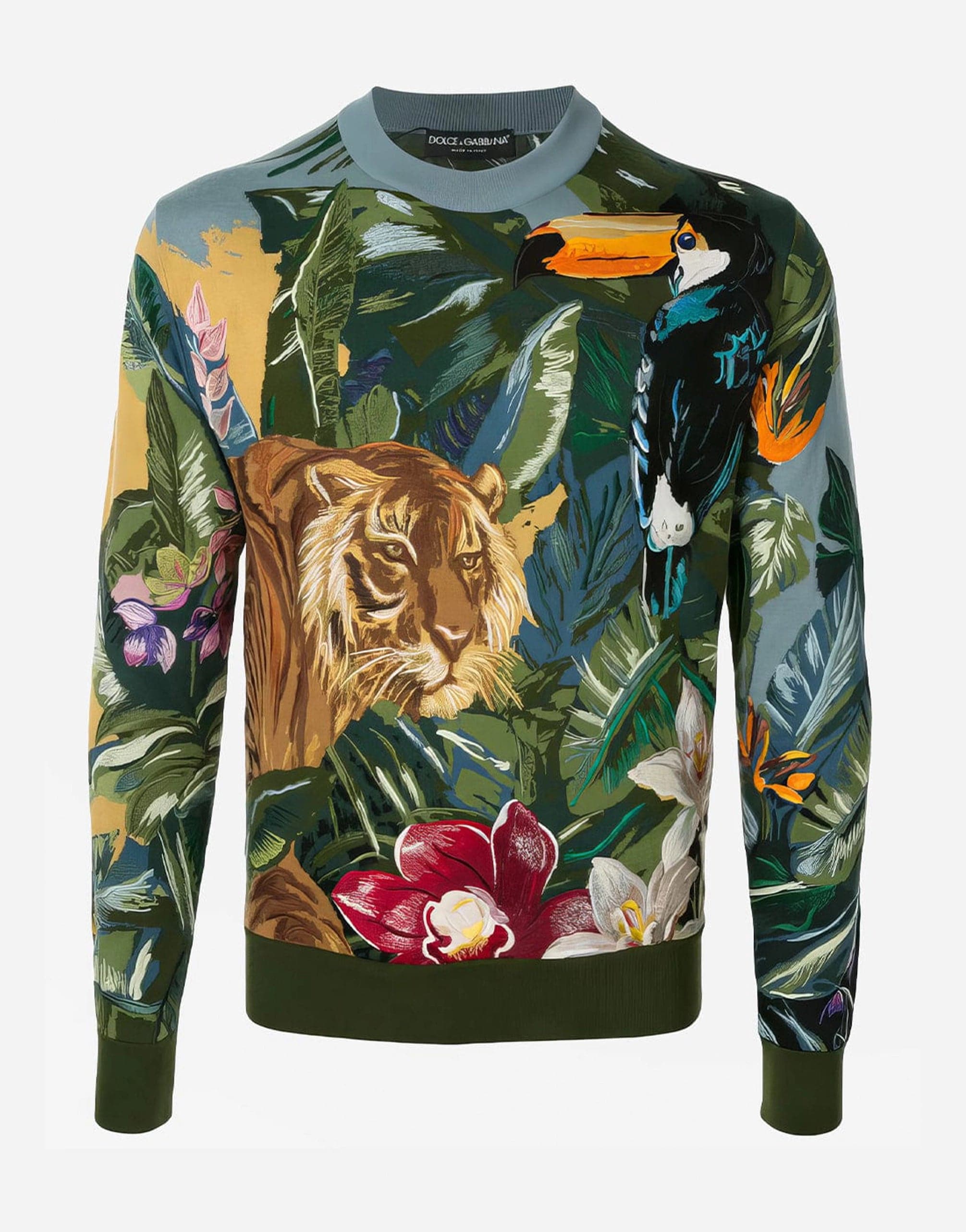 Dolce & Gabbana Jungle Print Silk Sweatshirt