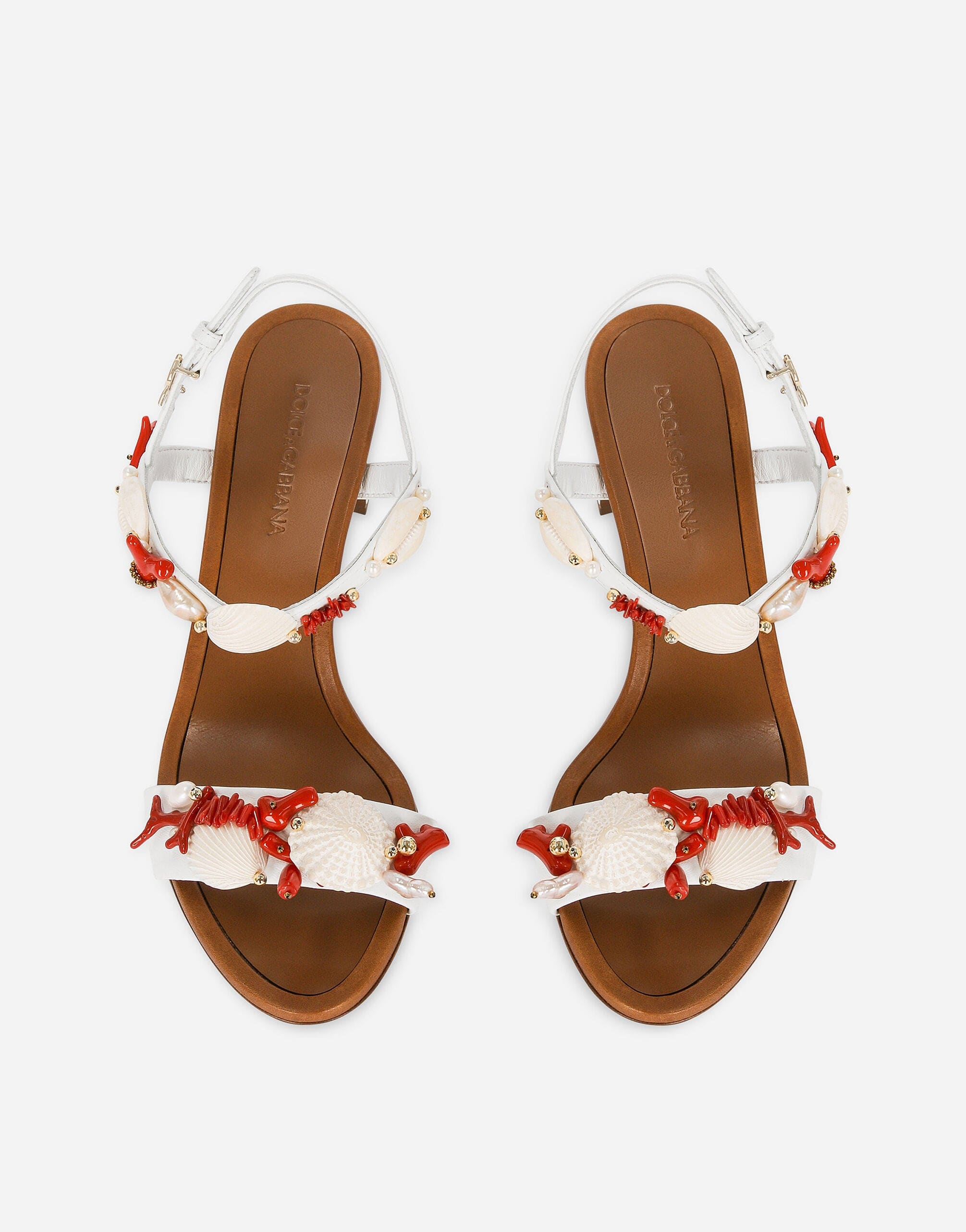 Dolce & Gabbana Keira 60mm Shell-Appliqué Sandals