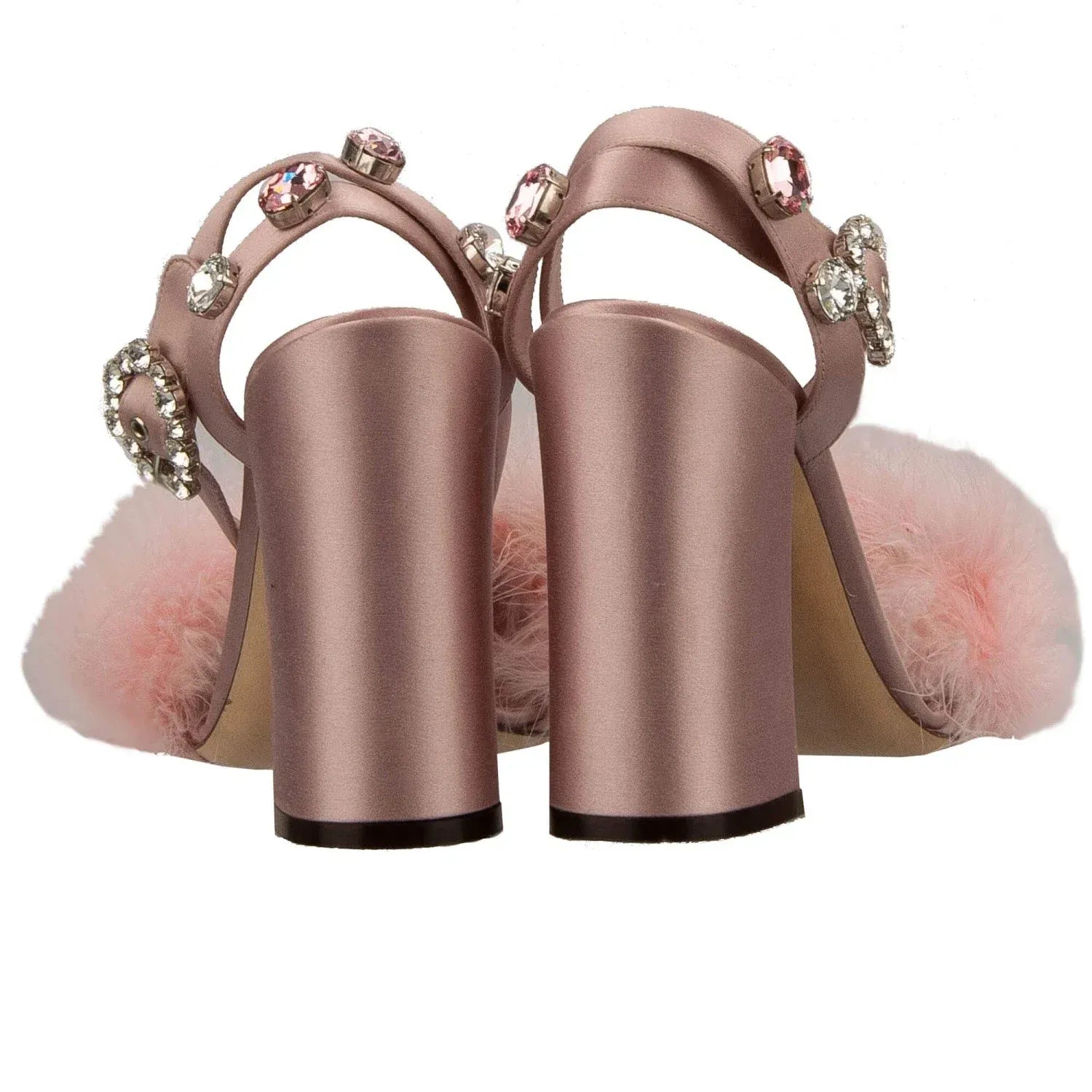 Dolce & Gabbana Keira Crystal Brooch Feather Sandals