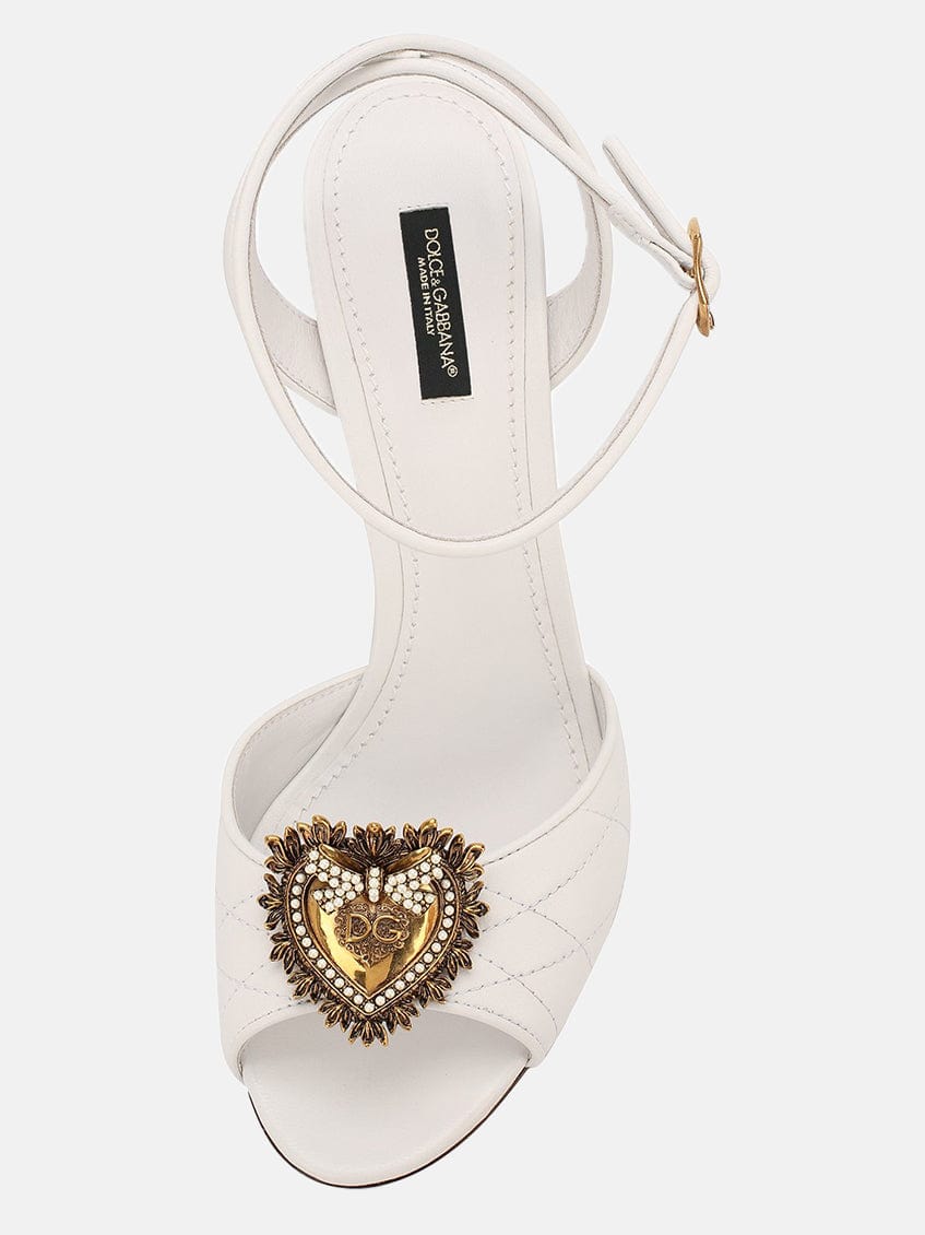 Dolce & Gabbana Keira Devotion Embellished Quilted Leather Sandals