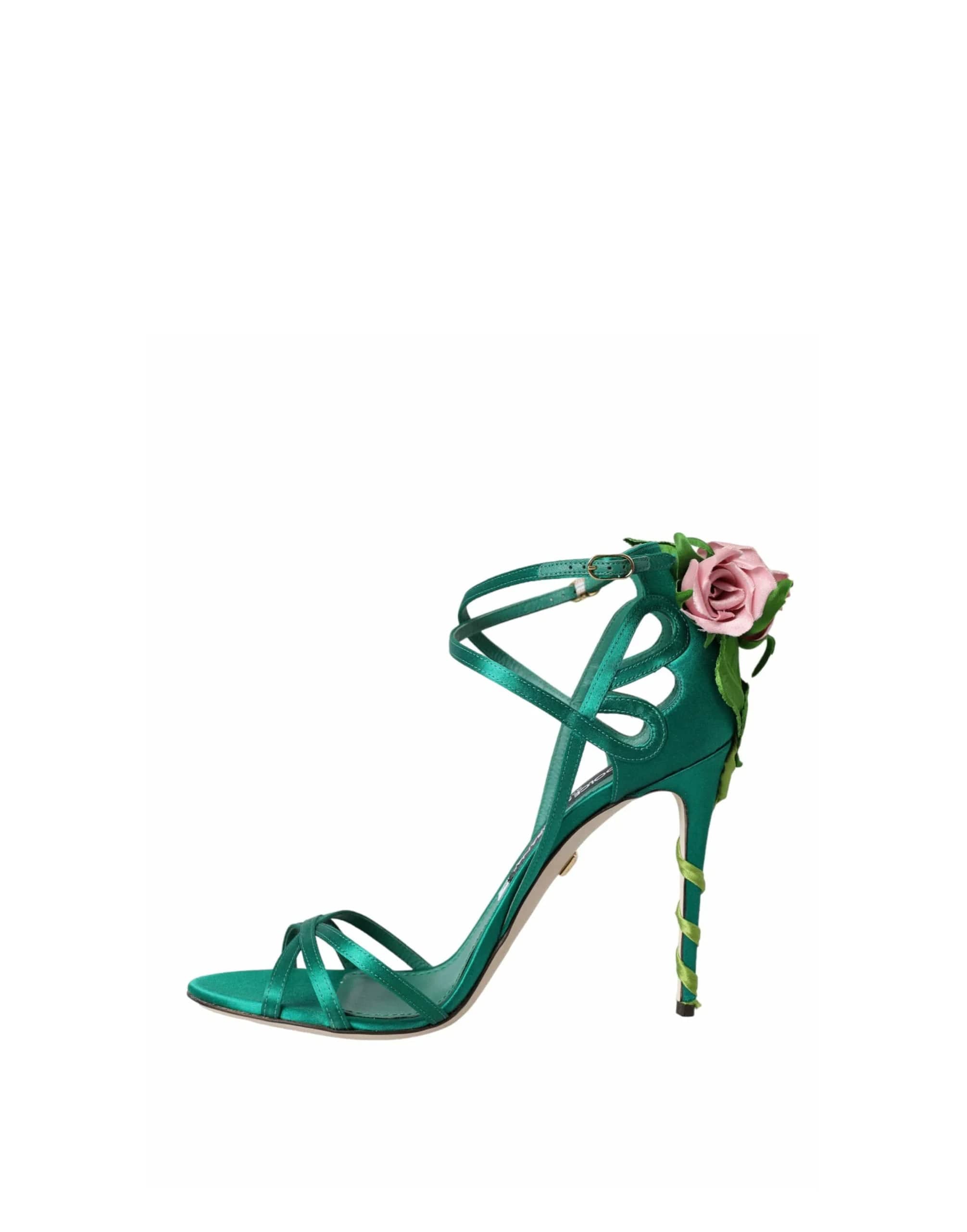 Dolce & Gabbana Keira Green Jeweled Sandals