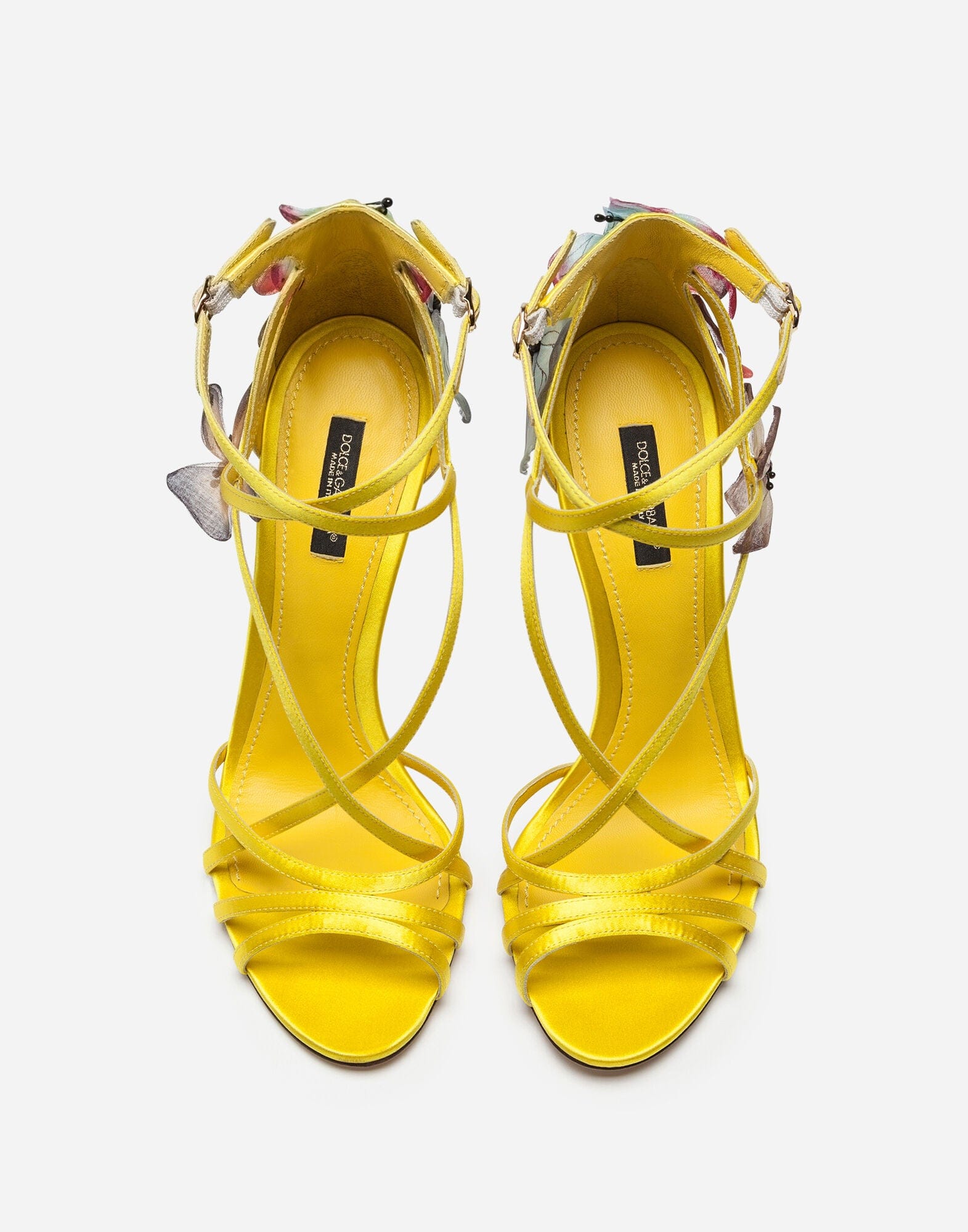 Dolce & Gabbana Keira Hand-Embroidered Butterfly Satin Sandals