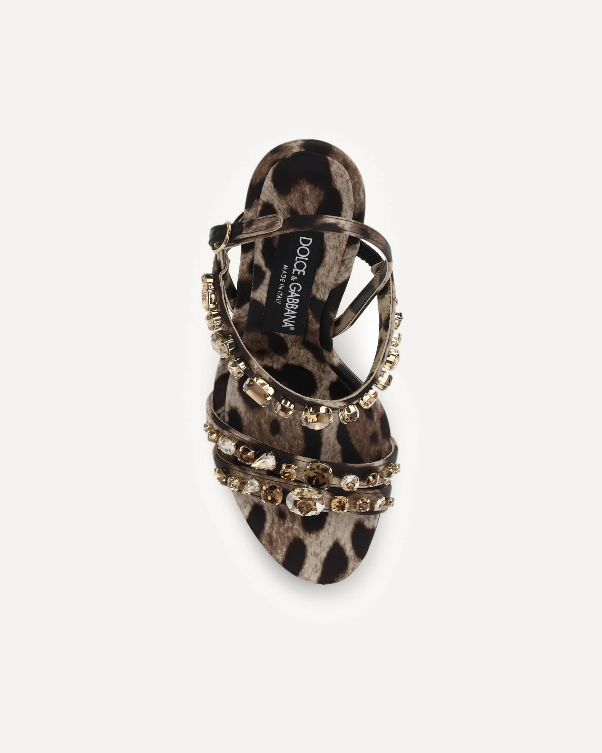 Dolce & Gabbana Keira Leopard-Print Sandals With Rhinestones