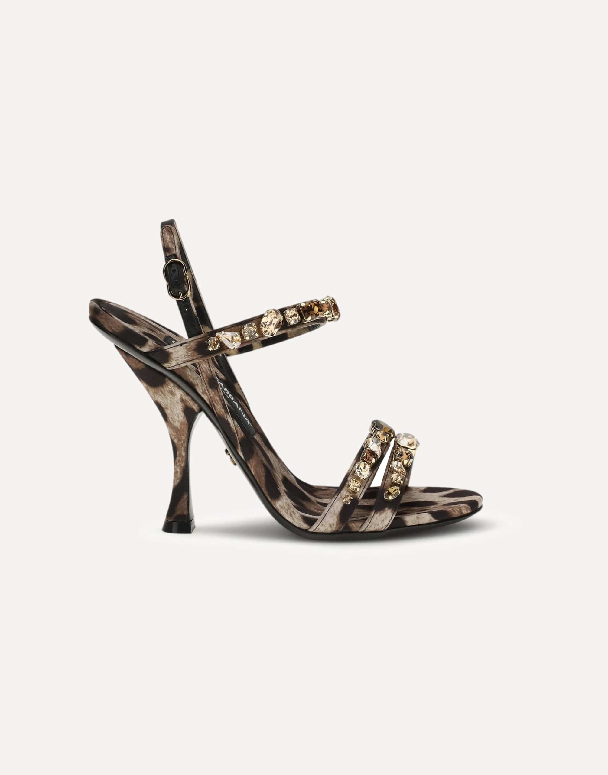 Dolce & Gabbana Keira Leopard-Print Sandals With Rhinestones