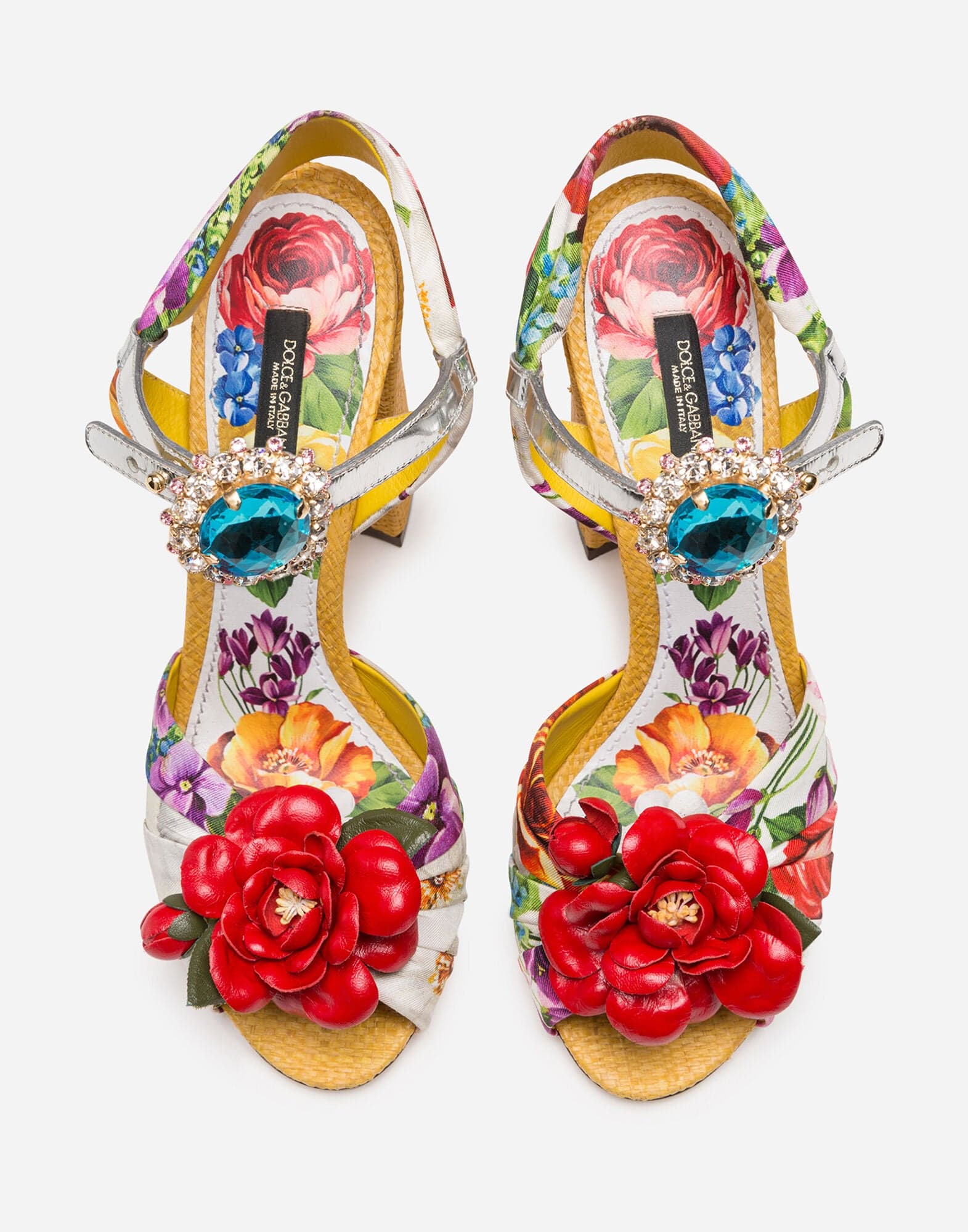 Dolce & Gabbana ケイラ ツイル シルク サンダル | Sendegaro US