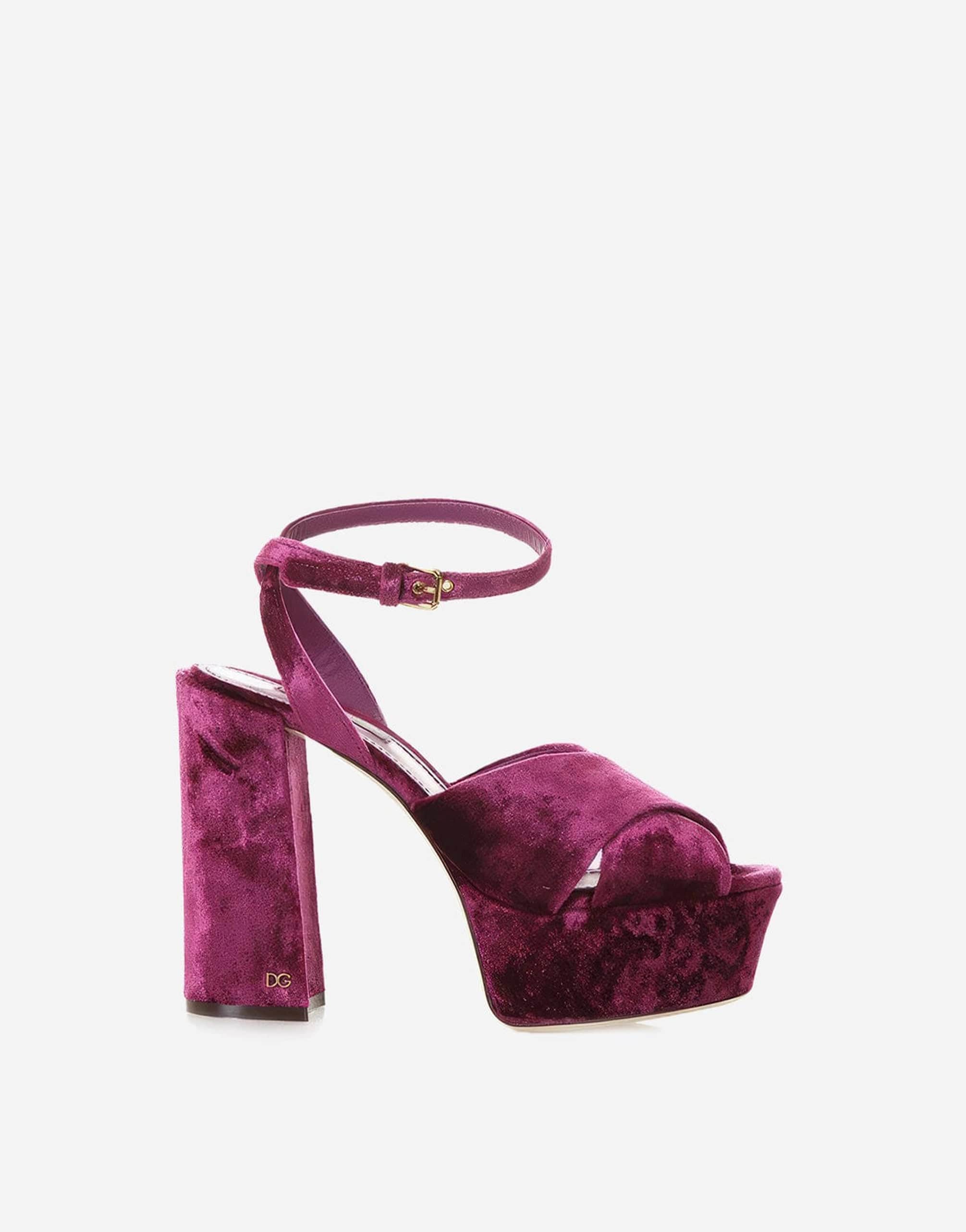 Dolce & Gabbana Keira Velvet Platform Sandals