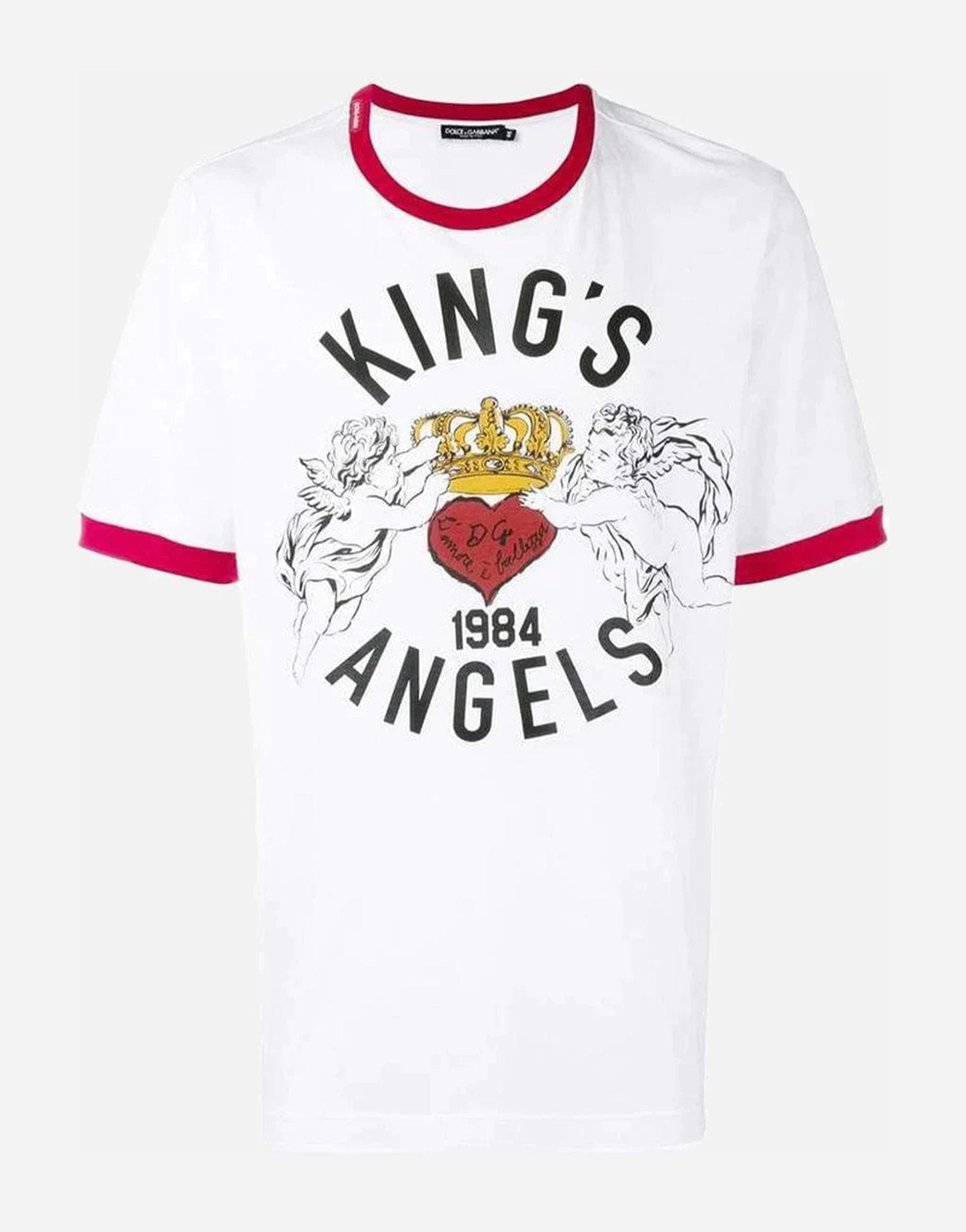 person slange Opdage Dolce & Gabbana King's Angel Print Cotton Jersey T-Shirt