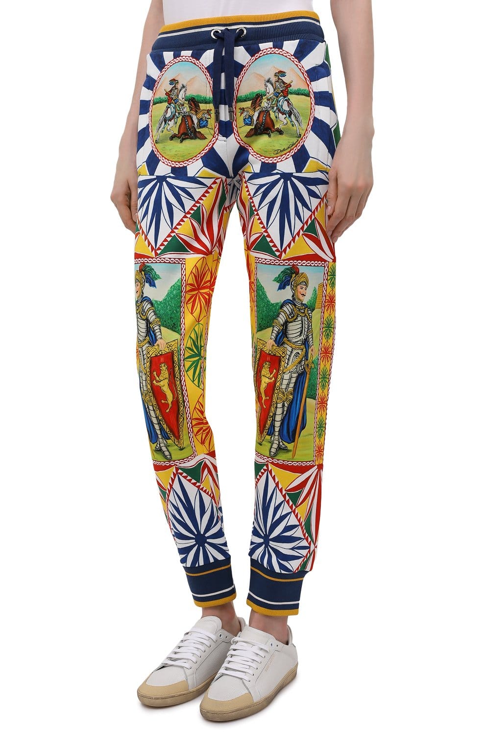Dolce & Gabbana Knight Print Drawstring Jogger Pants