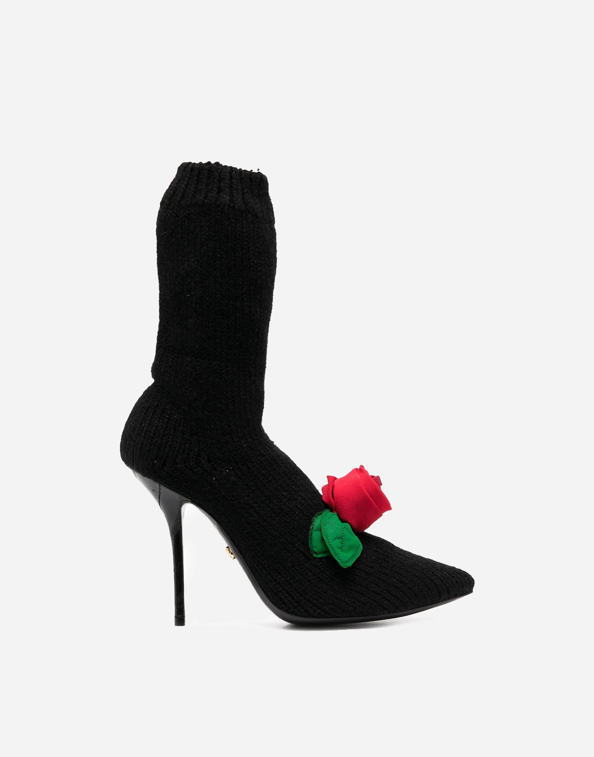 Dolce & Gabbana Knitted Style Rose Calf Boots