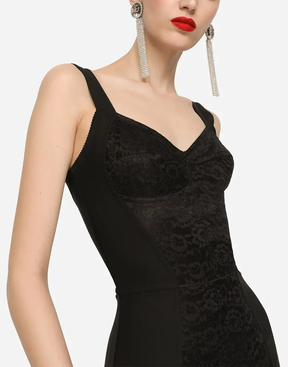 Dolce & Gabbana Dolce & Gabbana Lace and Jacquard Corset Bodysuit
