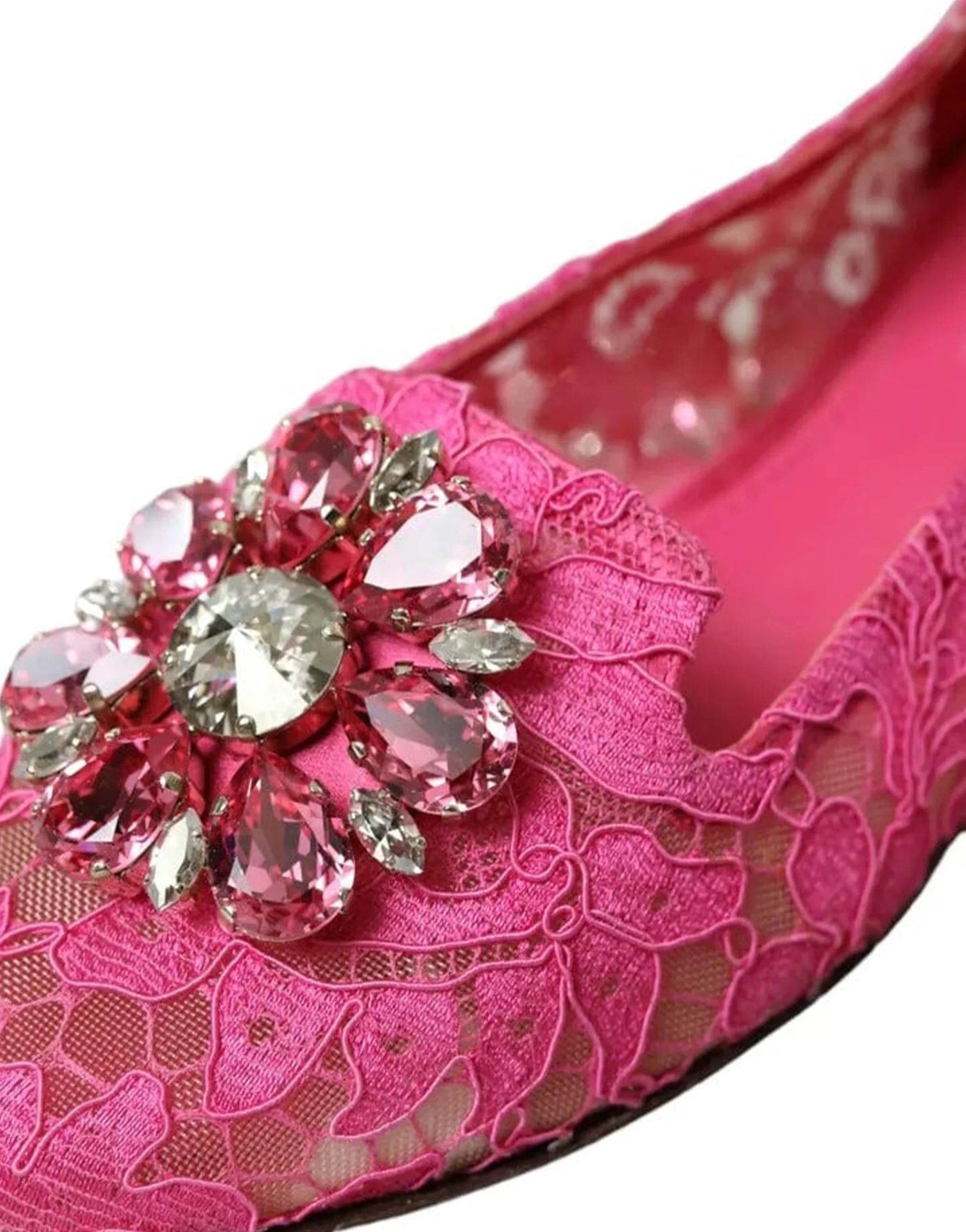 Dolce & Gabbana Lace Crystal Ballet Flats