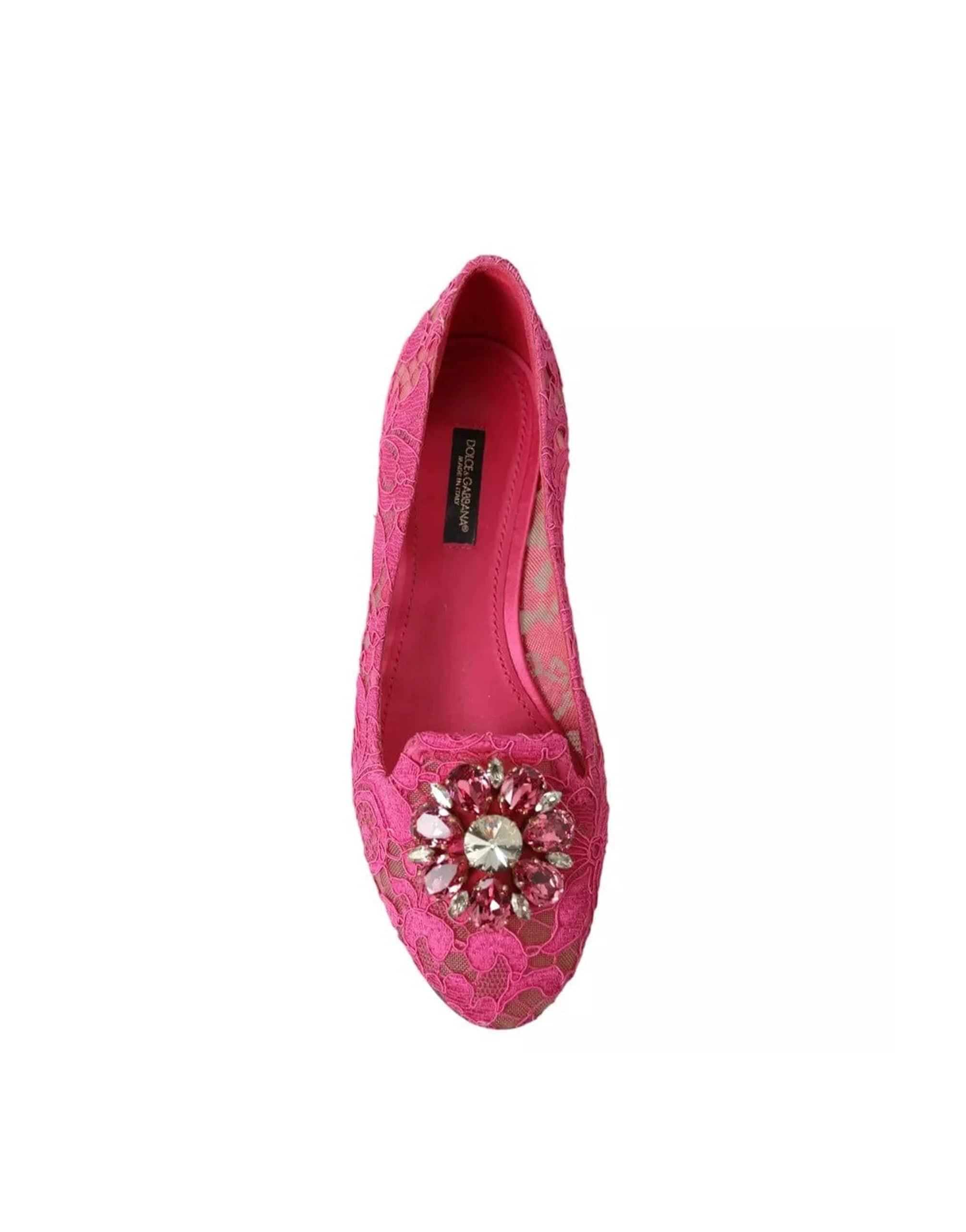 Dolce & Gabbana Lace Crystal Ballet Flats