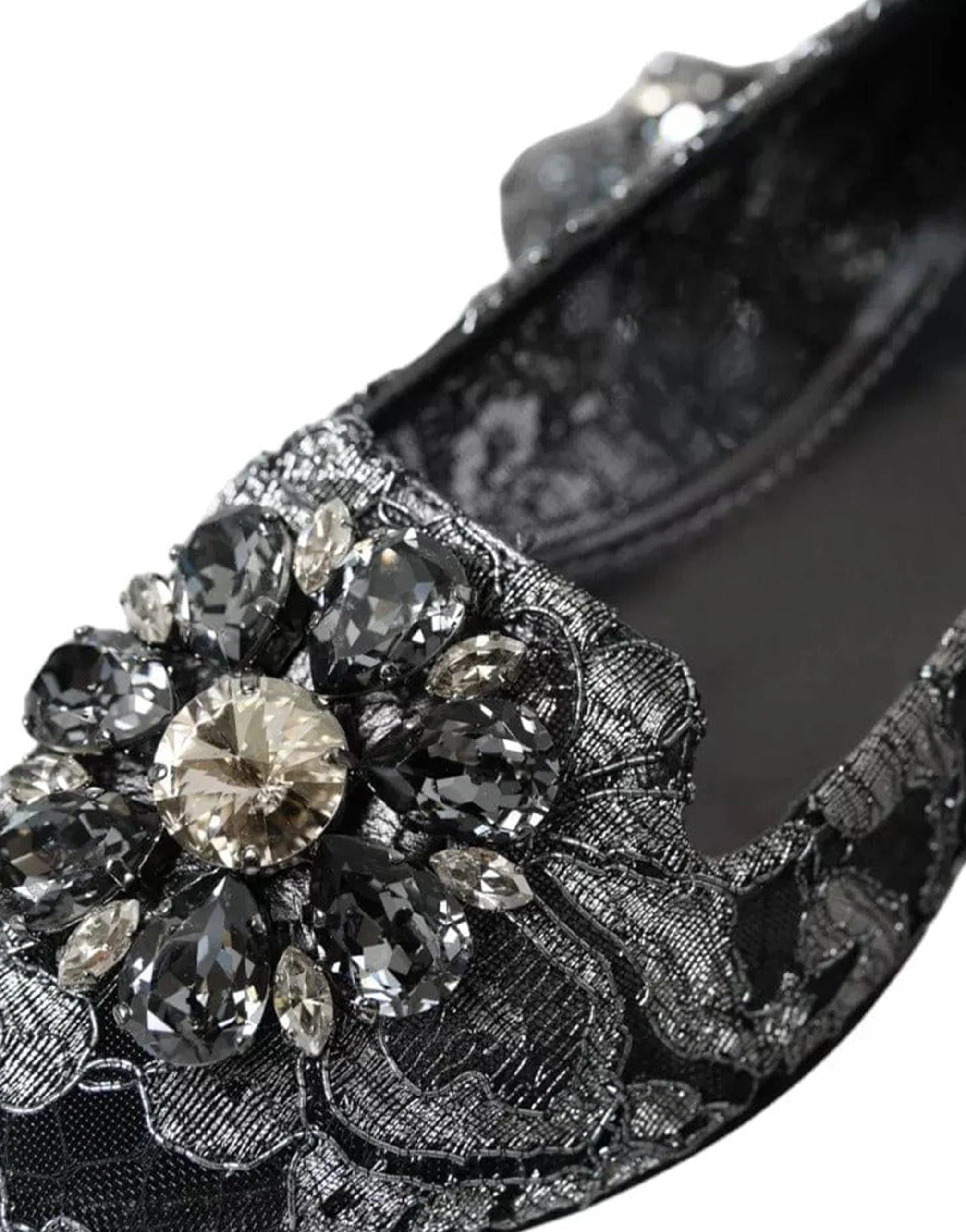 Dolce & Gabbana Lace Crystal Ballet Flats