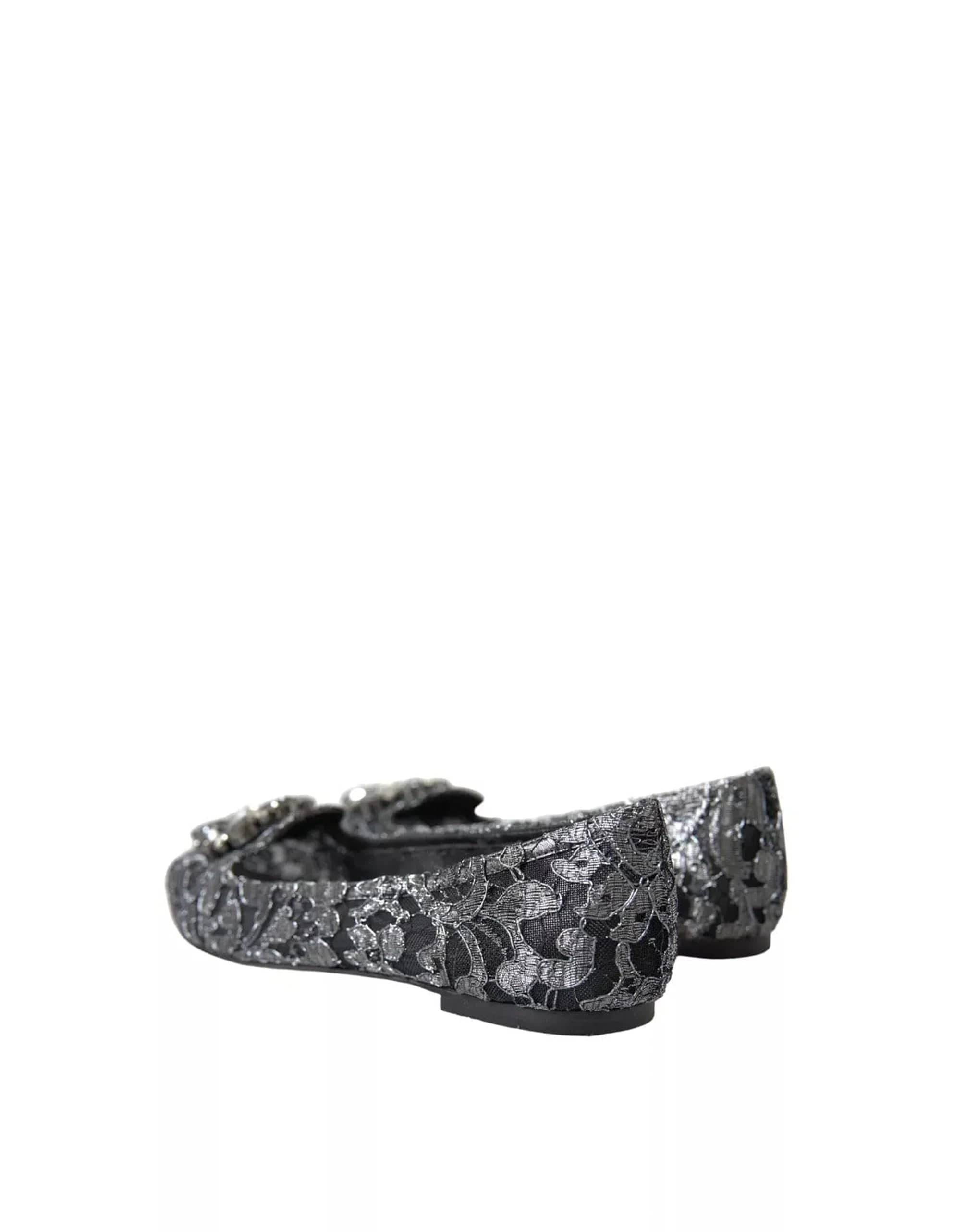 Dolce & Gabbana Lace Crystal Ballet Flats