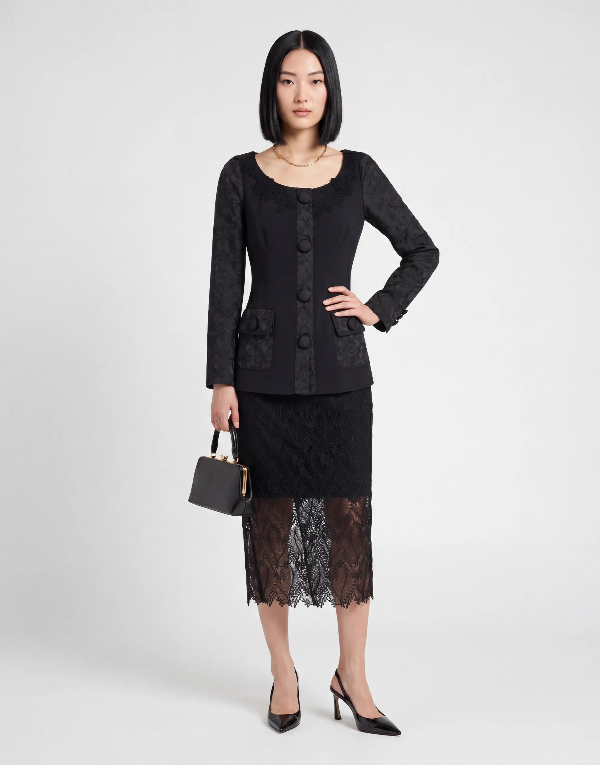 Dolce & Gabbana Dolce & Gabbana Lace Detail Jacquard Jacket