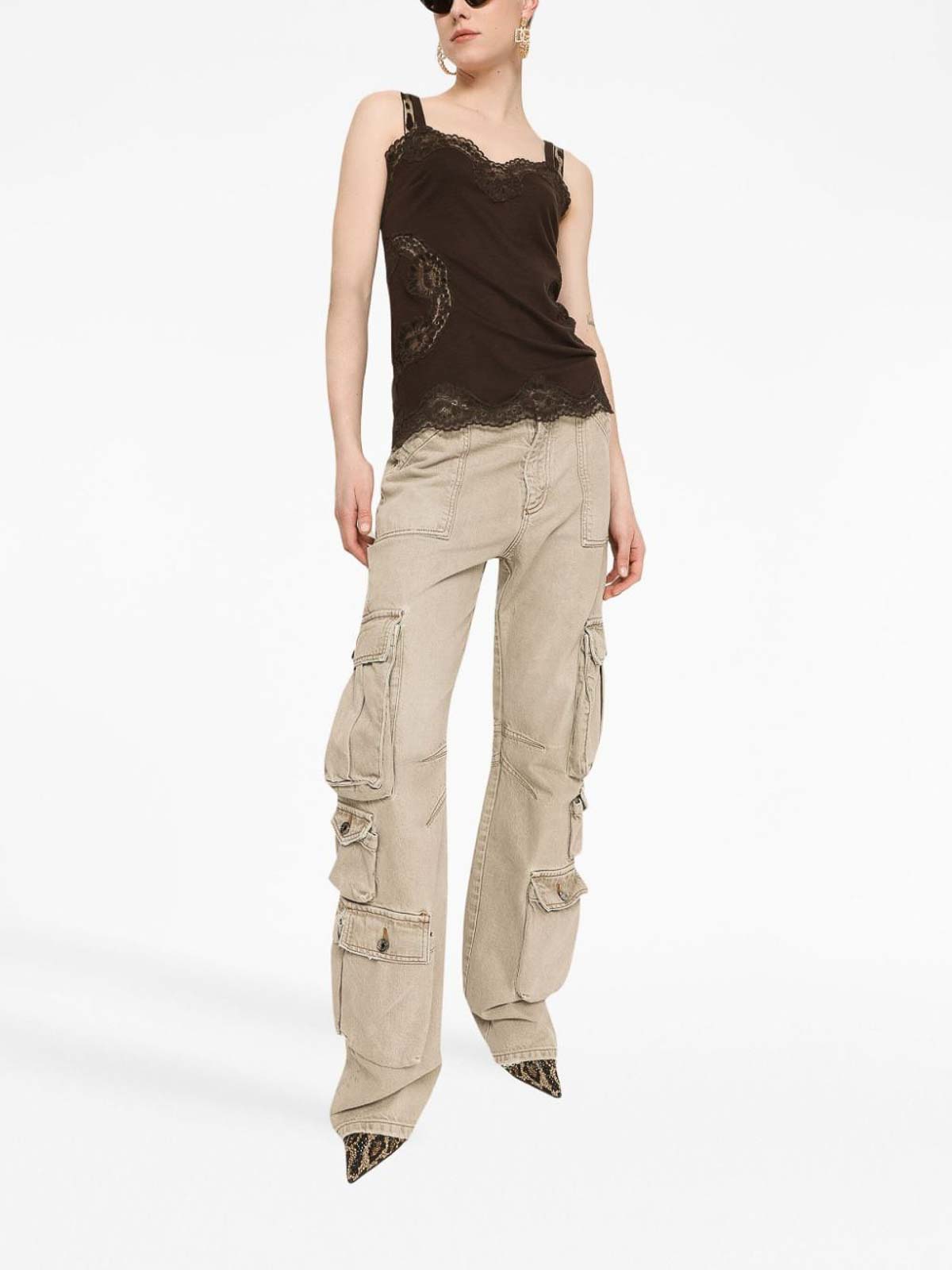 Dolce & Gabbana Camisola Tricotada com Detalhe de Renda | Sendegaro BR