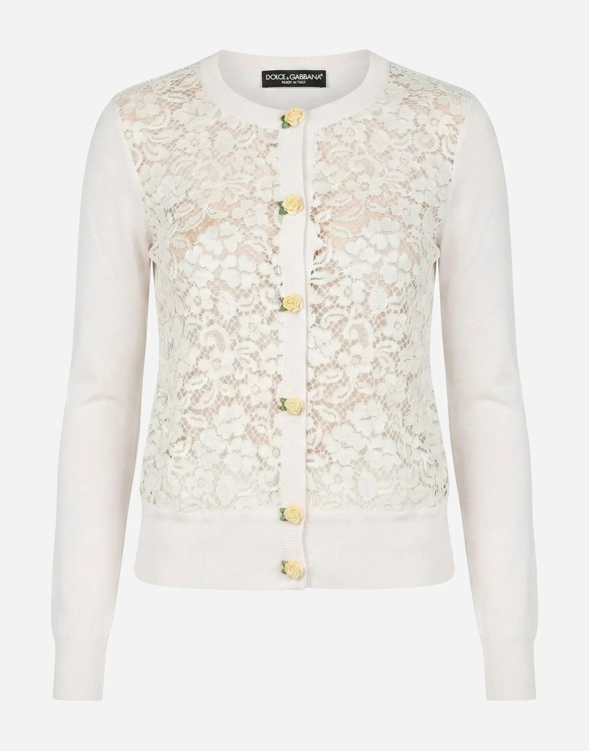 Dolce & Gabbana Lace-Front Knit Cardigan