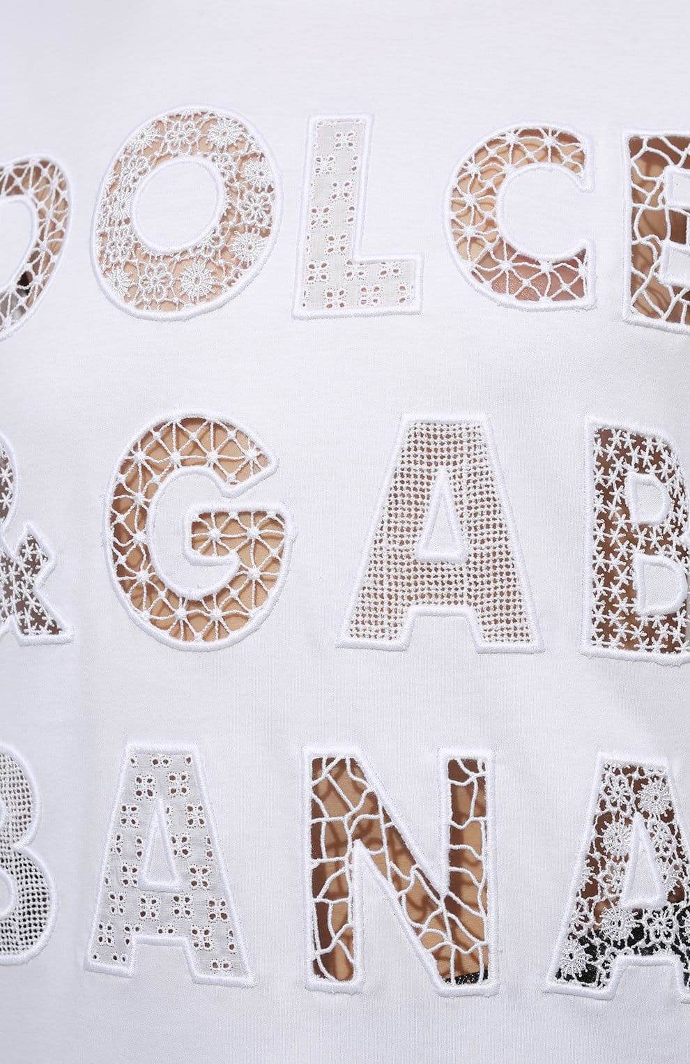 Dolce & Gabbana Dolce & Gabbana Lace Logo Cotton T-Shirt
