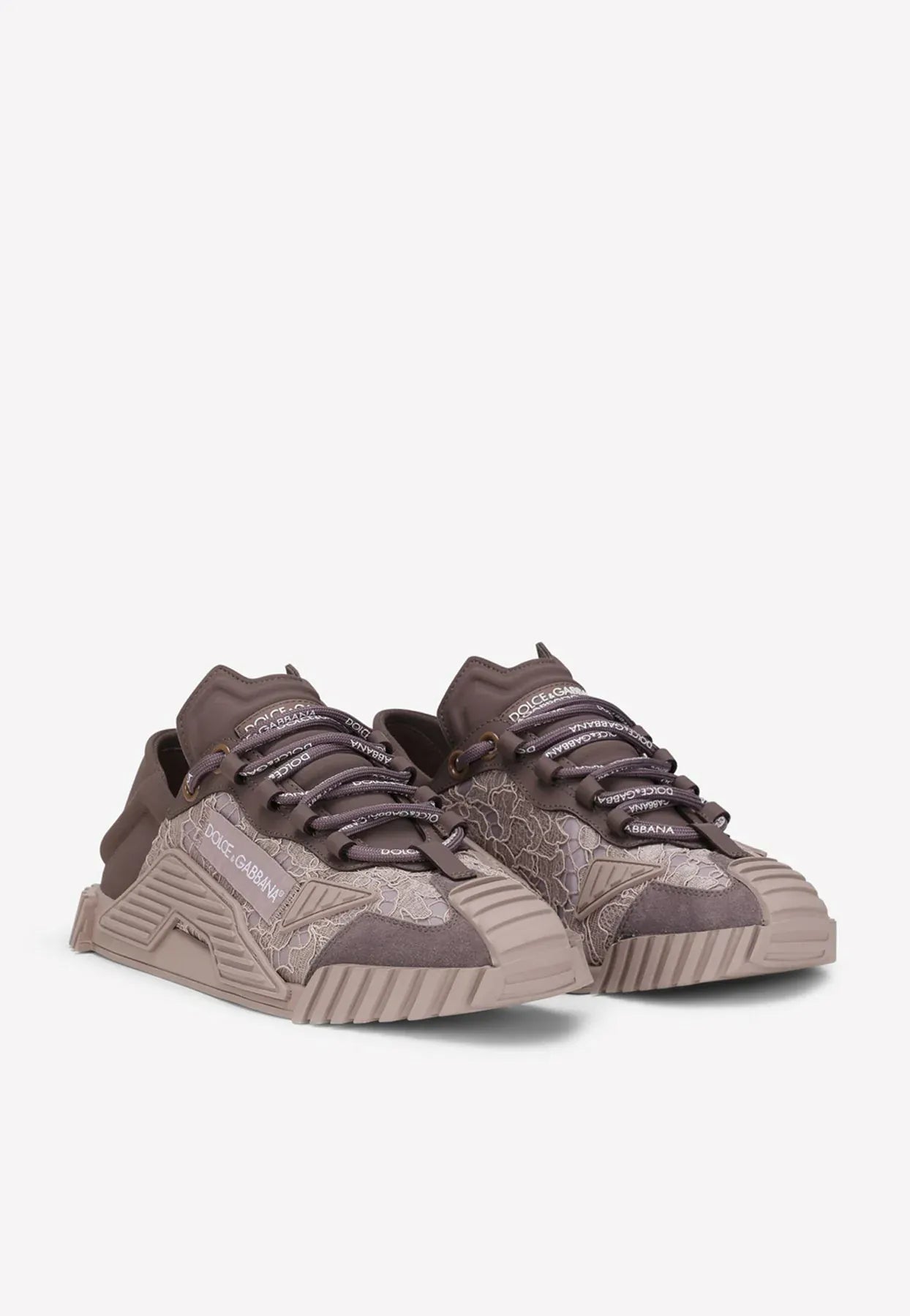Dolce & Gabbana Lace Mixed-Materials NS1 Sneakers - alternate view