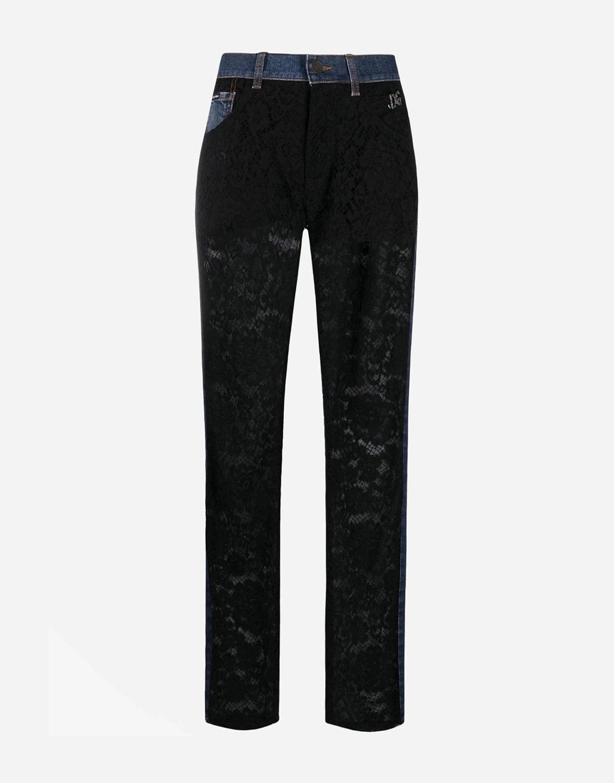 Dolce & Gabbana Lace-Panel Boyfriend Jeans