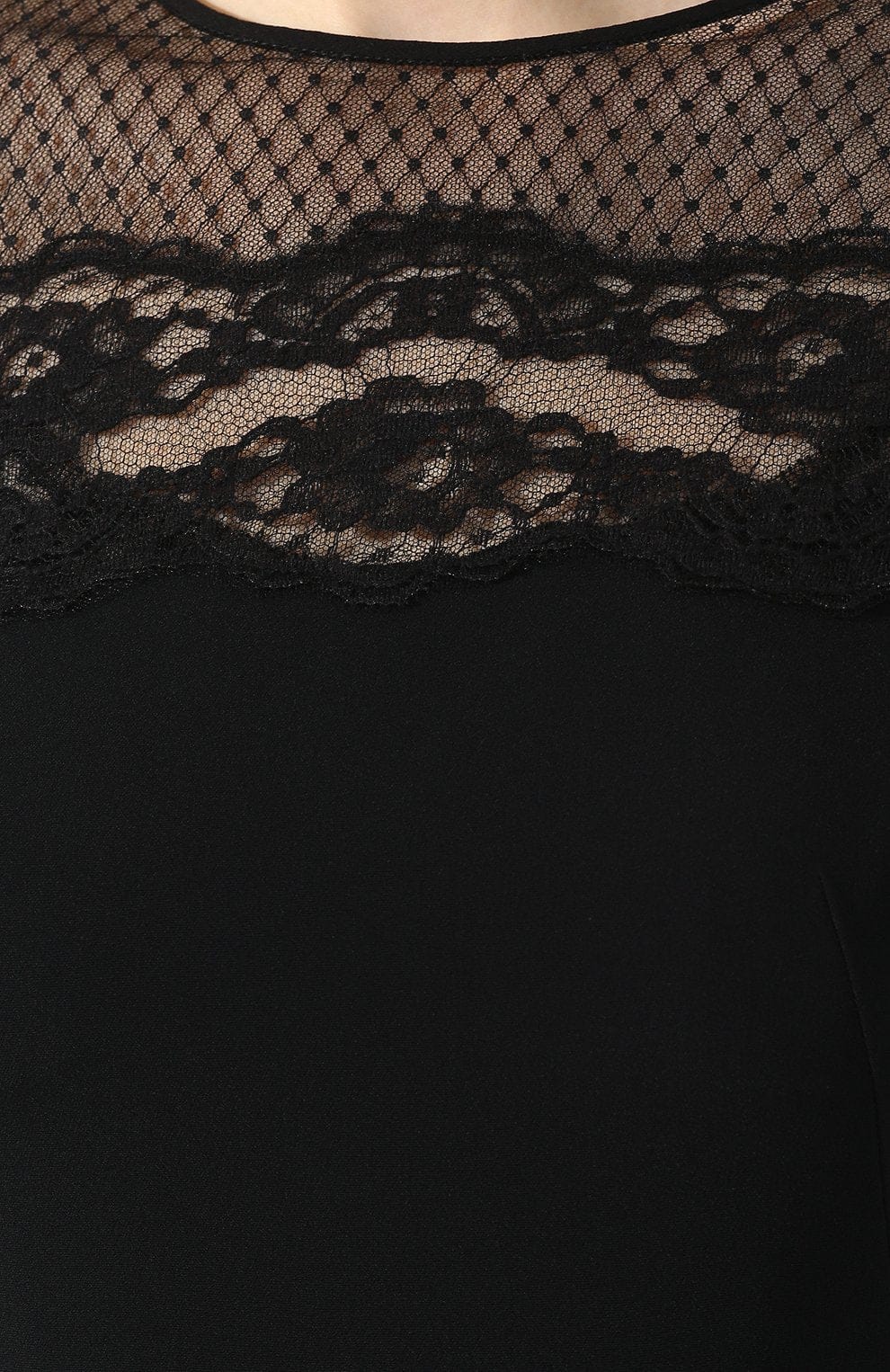Dolce & Gabbana Lace-Panel Long-Sleeve Mini Dress