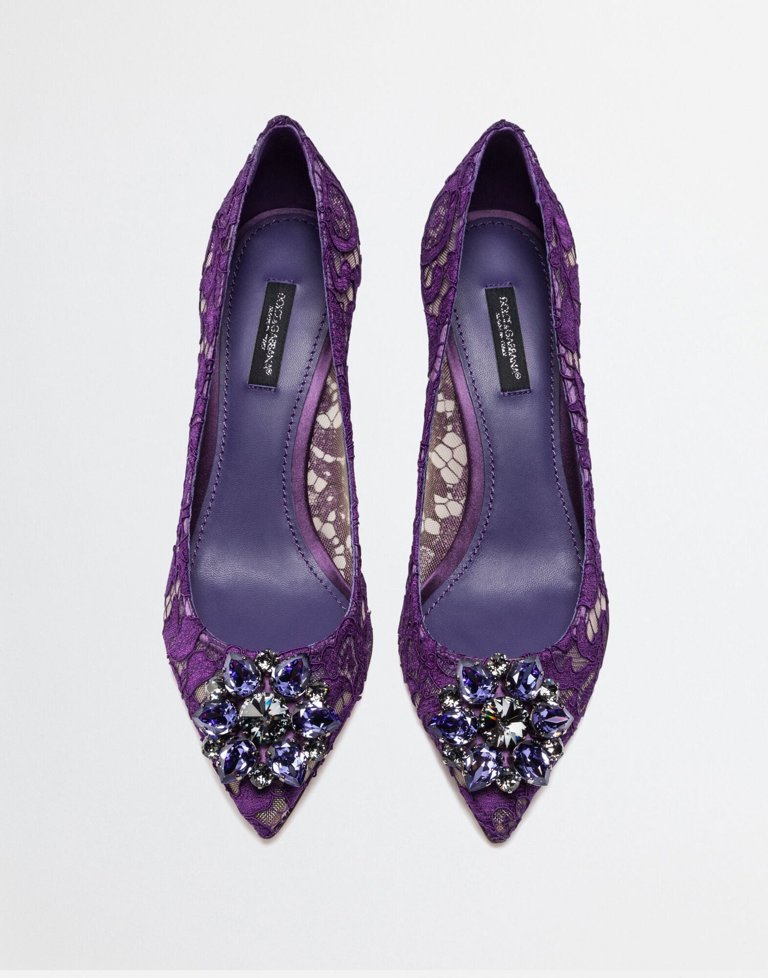 Dolce & Gabbana Lace Rainbow Pumps With Brooch Detailing
