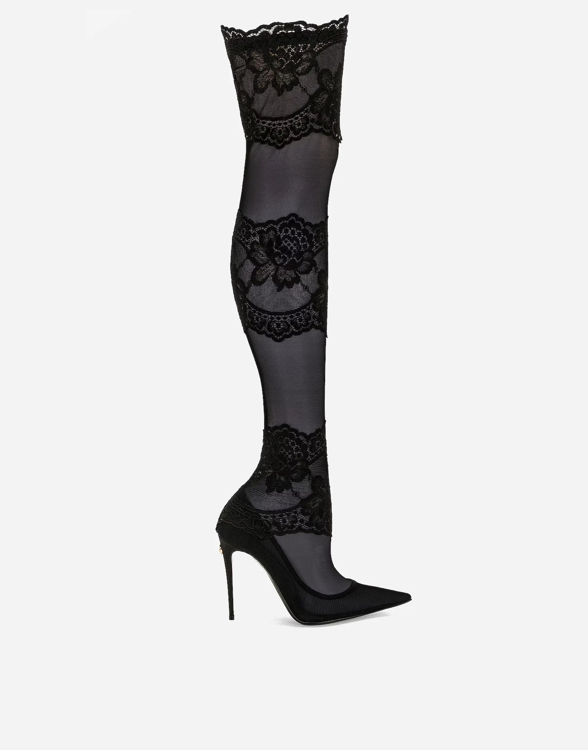 Dolce & Gabbana Dolce & Gabbana Lace Sheer Over-The-Knee Boots
