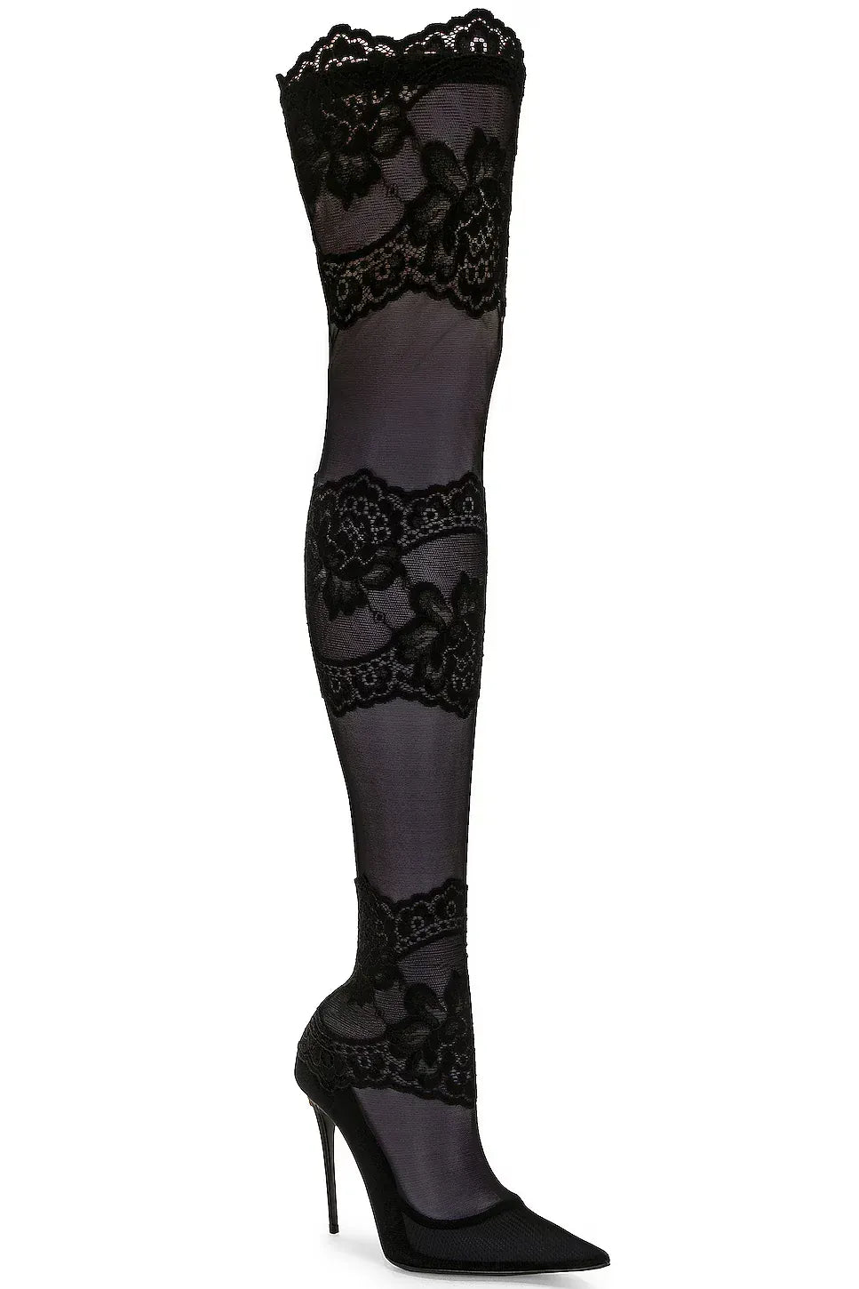 Dolce & Gabbana Dolce & Gabbana Lace Sheer Over-The-Knee Boots