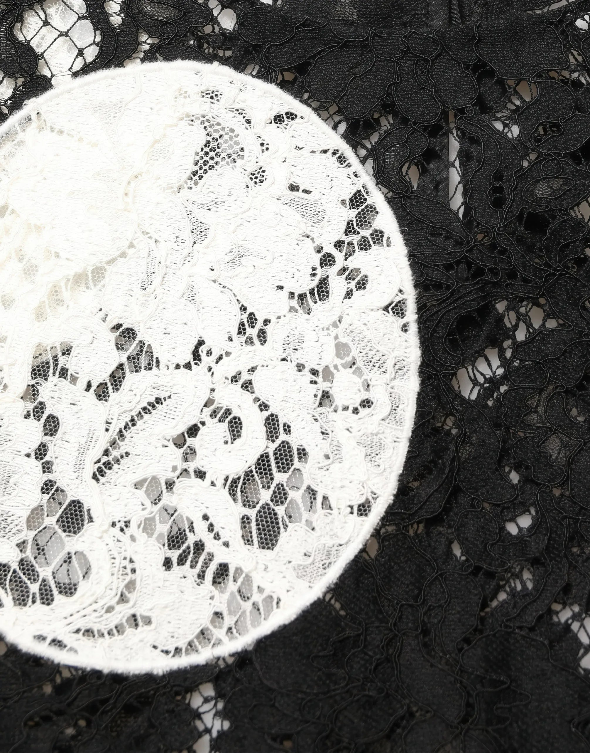 Dolce & Gabbana Dolce & Gabbana Lace Top with White Polka Dot Appliqués
