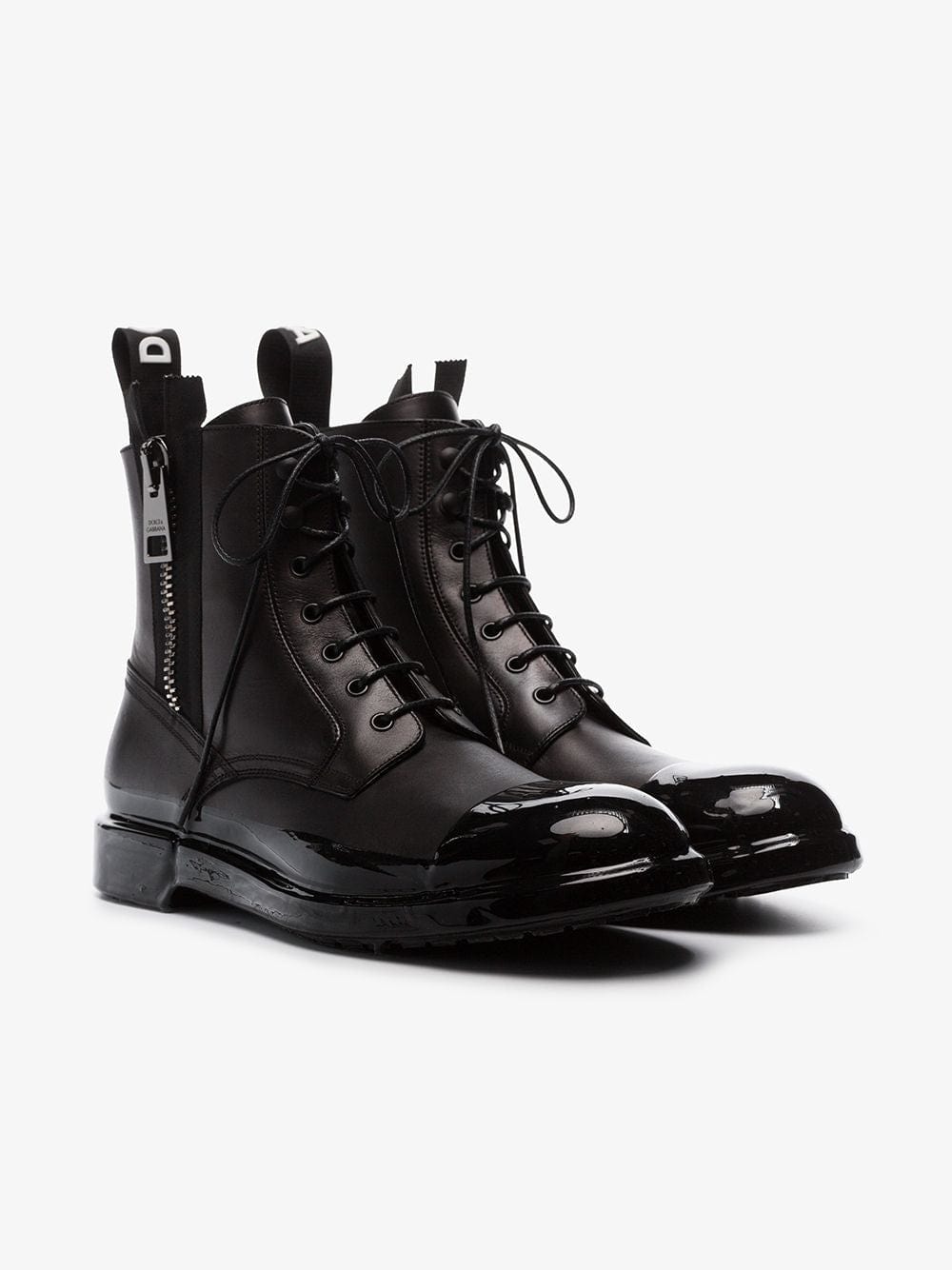 Dolce & Gabbana Lace-Up Chunky Leather Boots