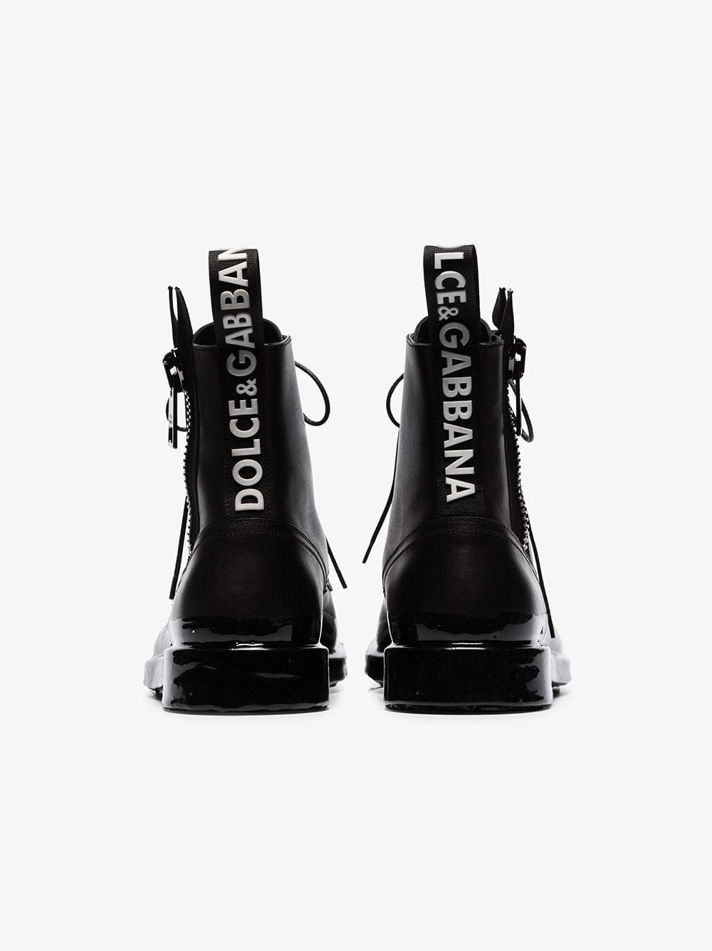 Dolce & Gabbana Lace-Up Chunky Leather Boots