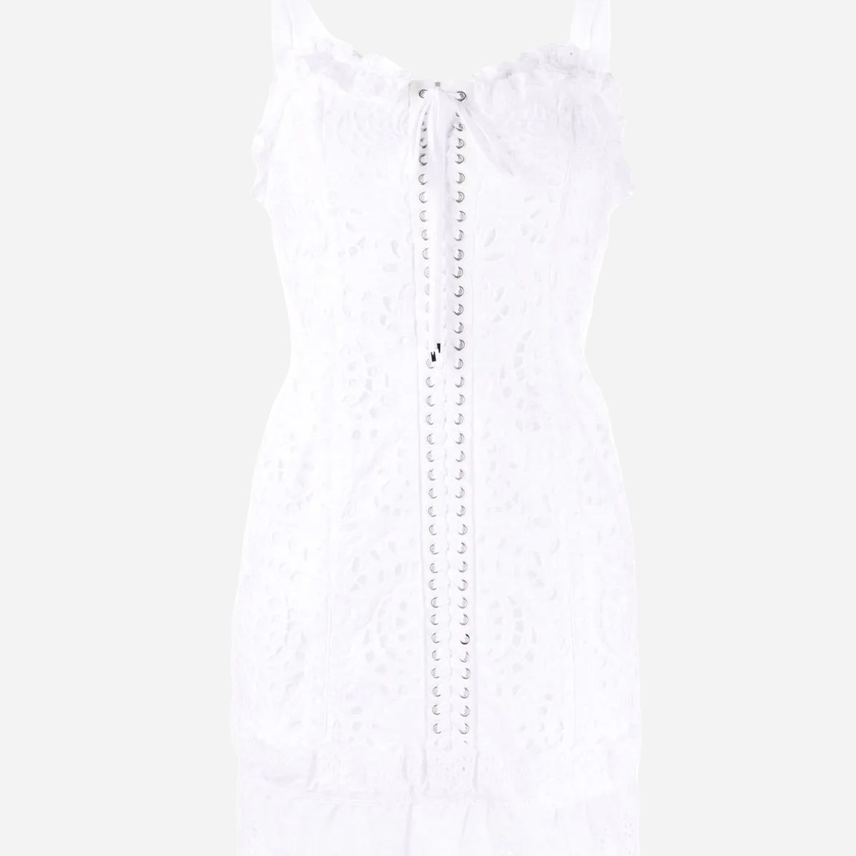 dolce gabbana lace up dress Calf-length floral lace dress in Black for Women