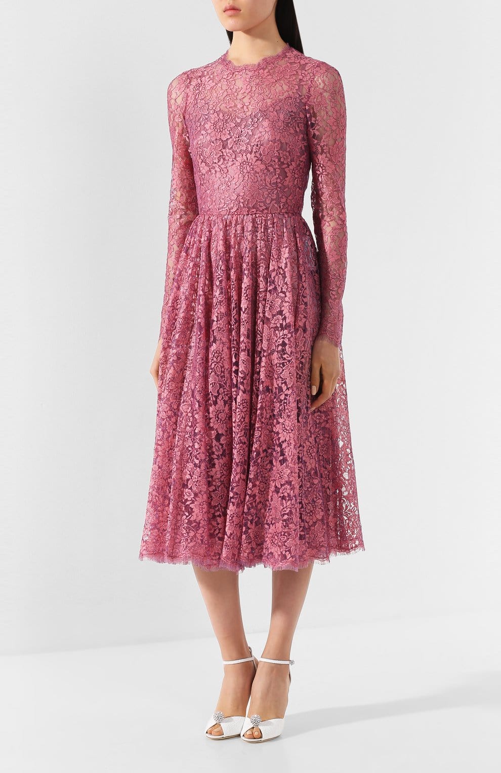Dolce & Gabbana Lamé Chantilly Lace Dress