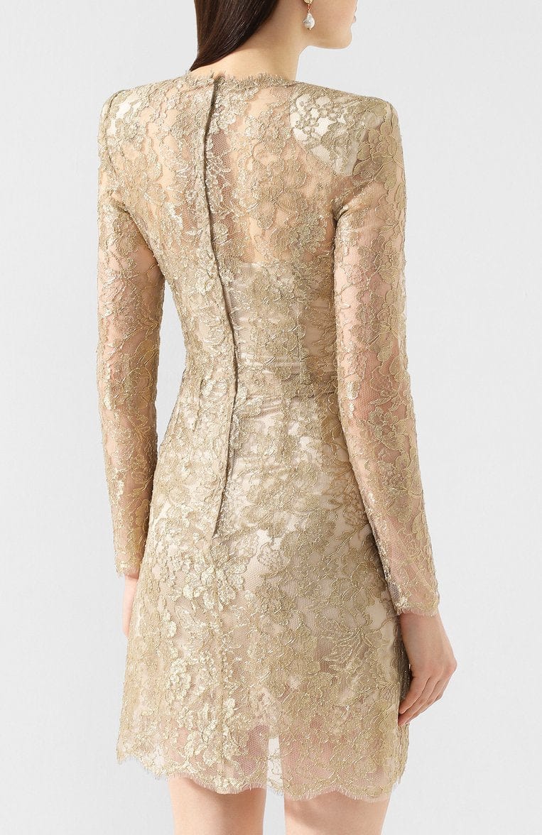 Dolce & Gabbana Lamé Lace Longuette Dress