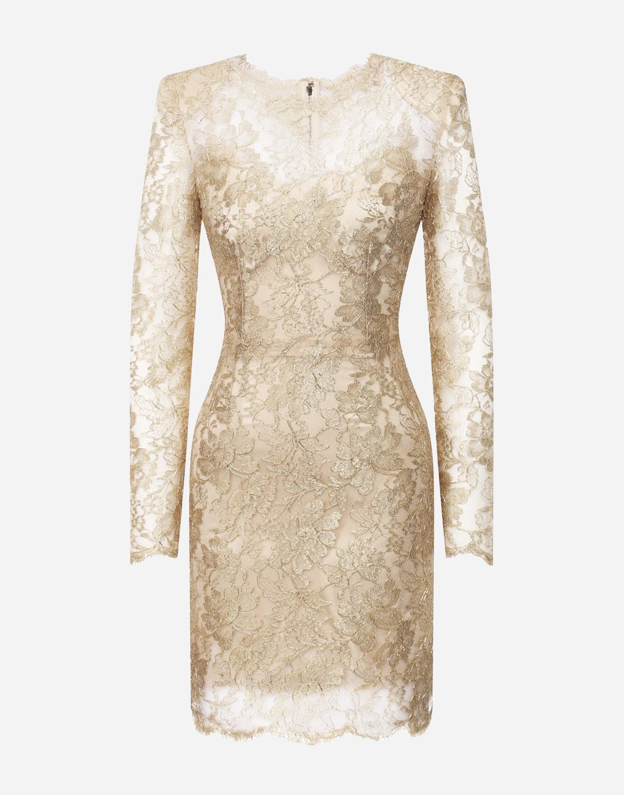 Dolce & Gabbana Lamé Lace Longuette Dress