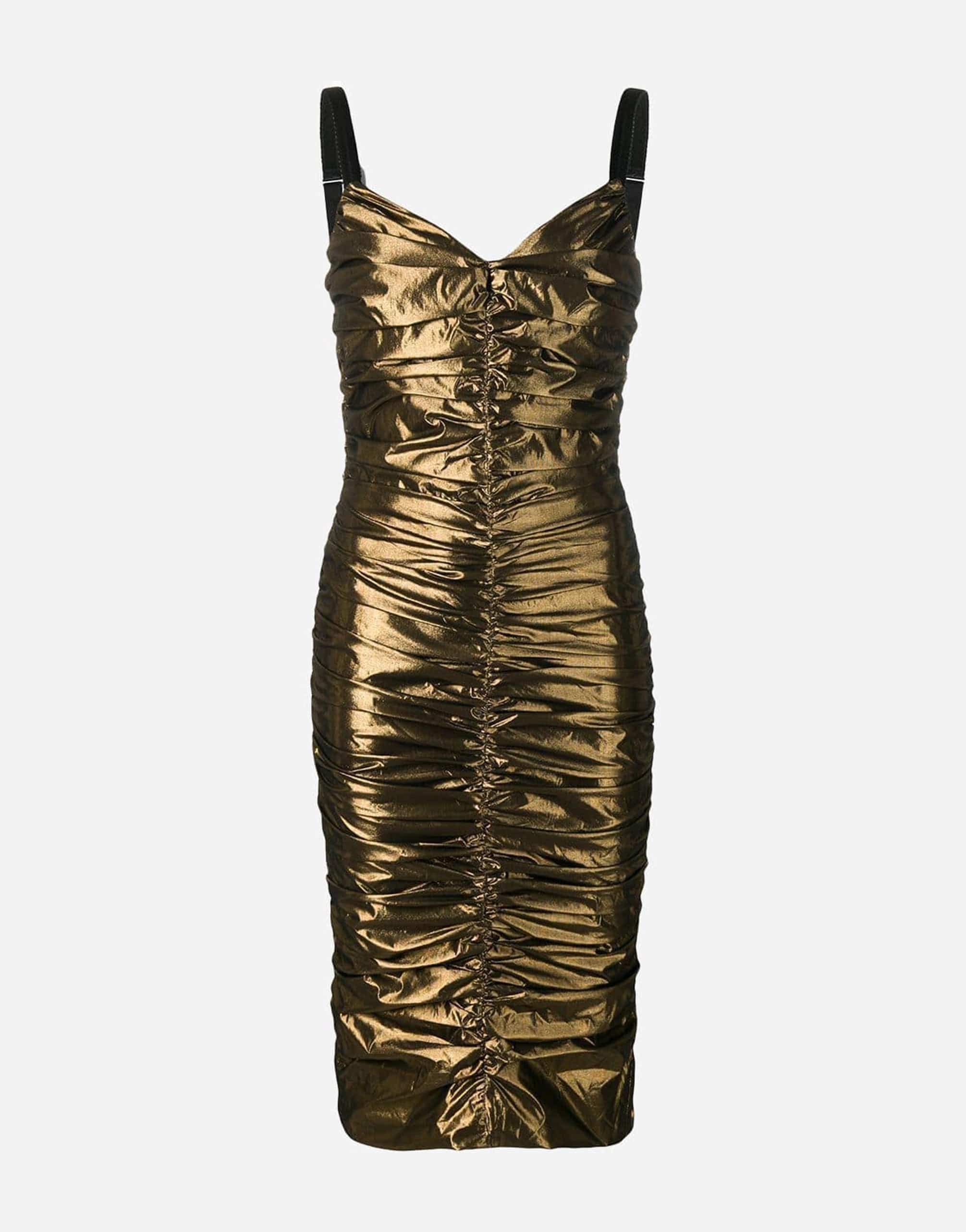 Dolce & Gabbana Lamé Ruched Dress